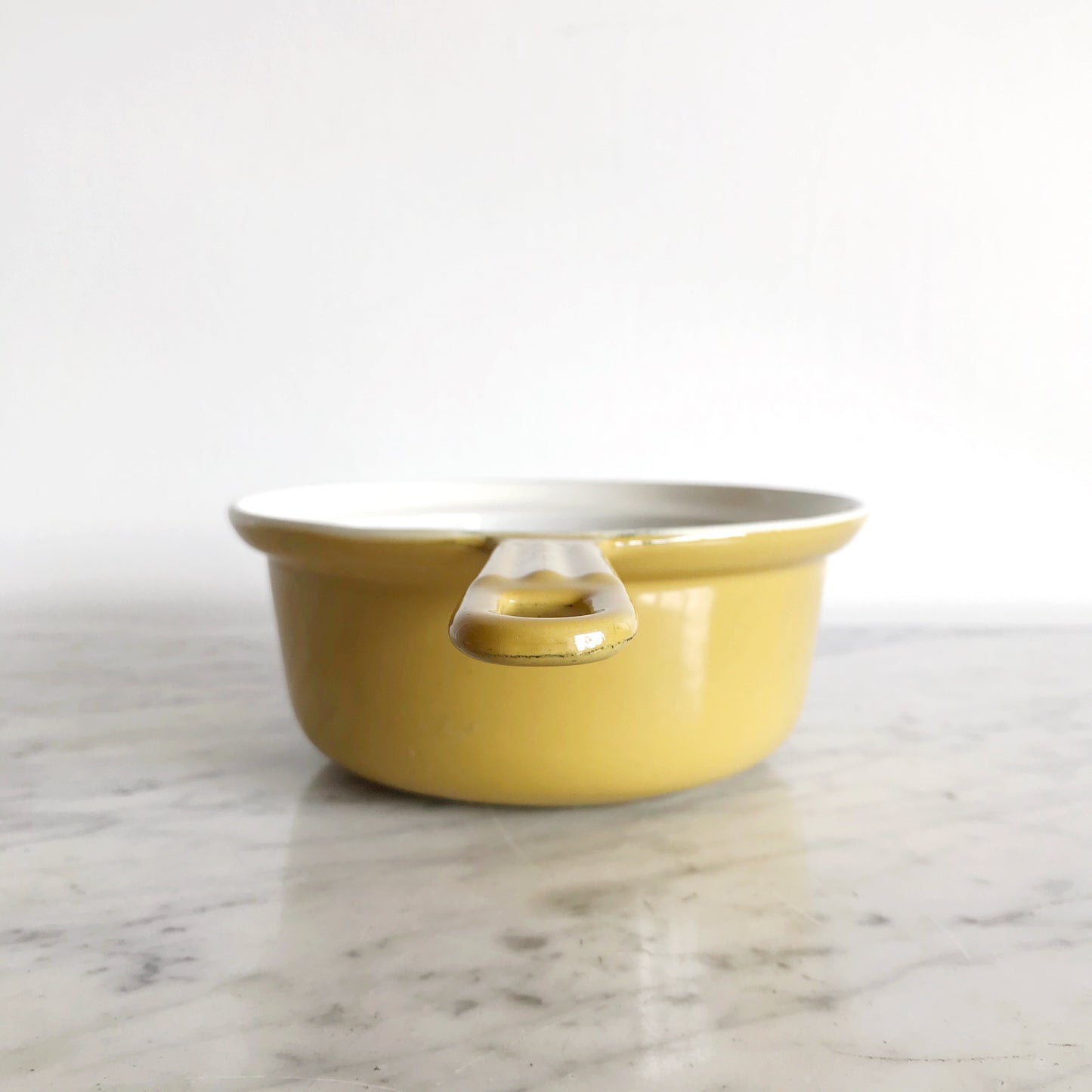 Vintage Cast Iron Yellow Enamel Saucepan, Belgium