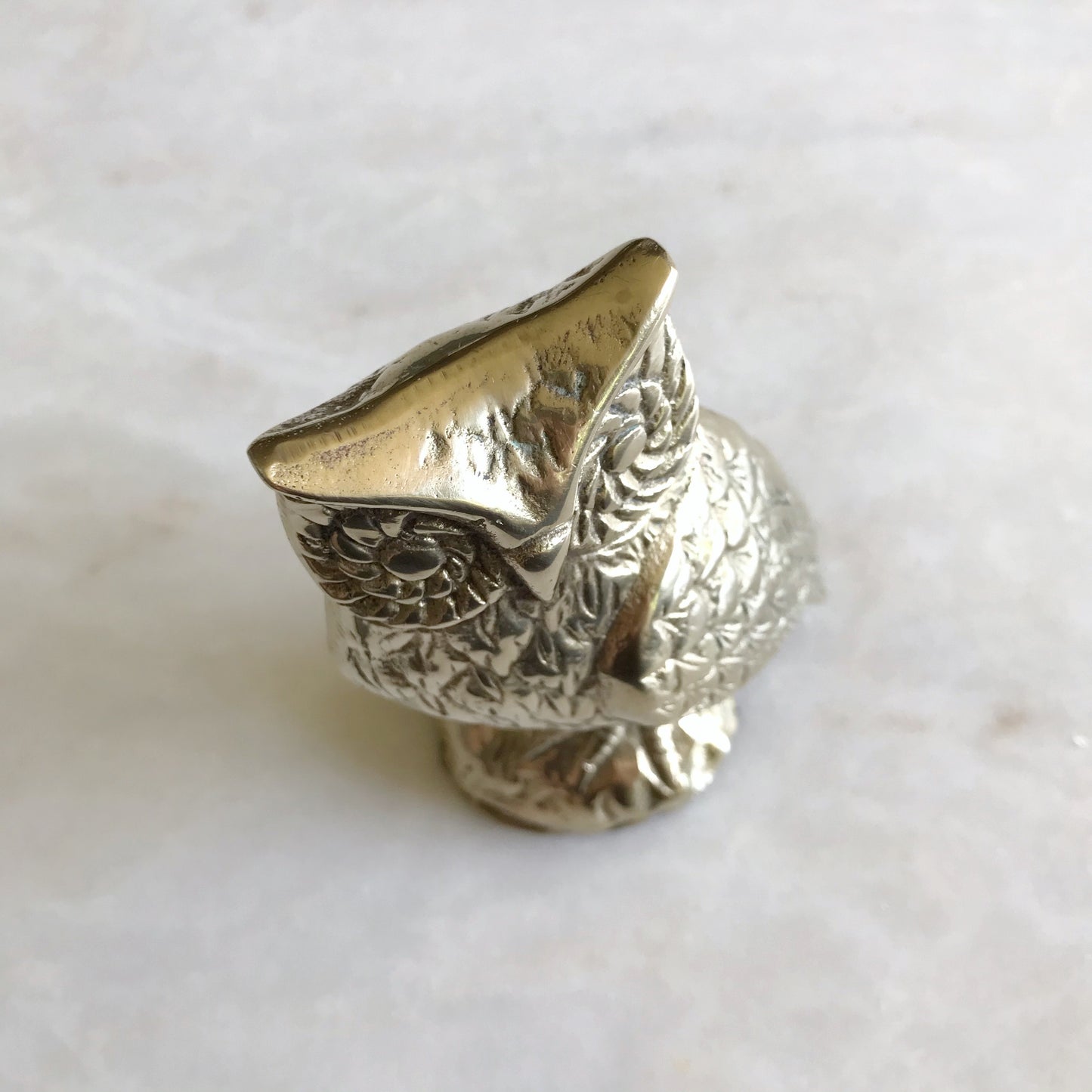 Large Vintage Brass Owl