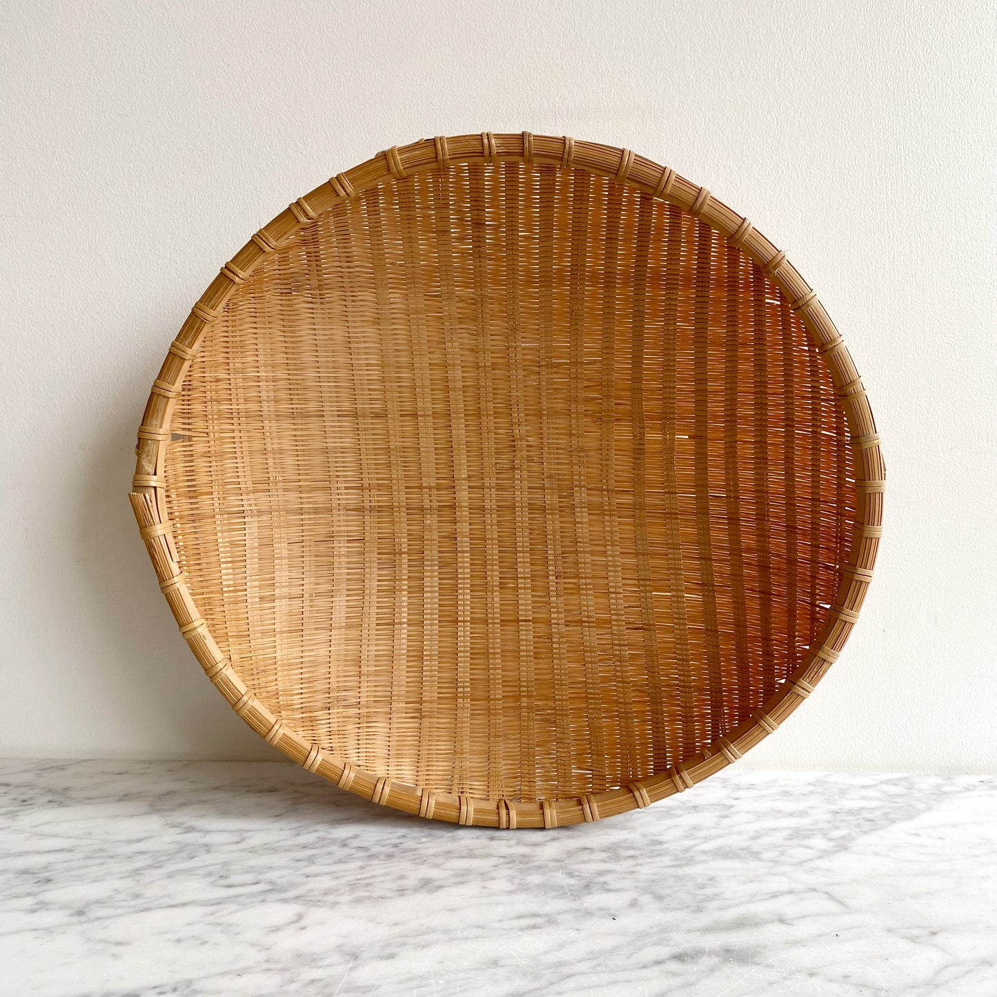 Vintage Natural Woven Winnowing Basket, 14”