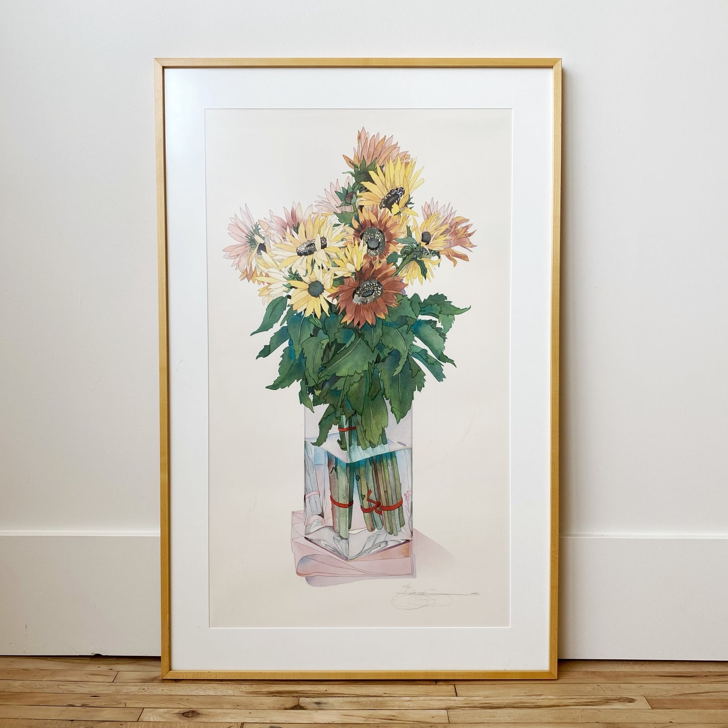 Oversized Original Sunflower Art Print, (28.25” x 43.75”)