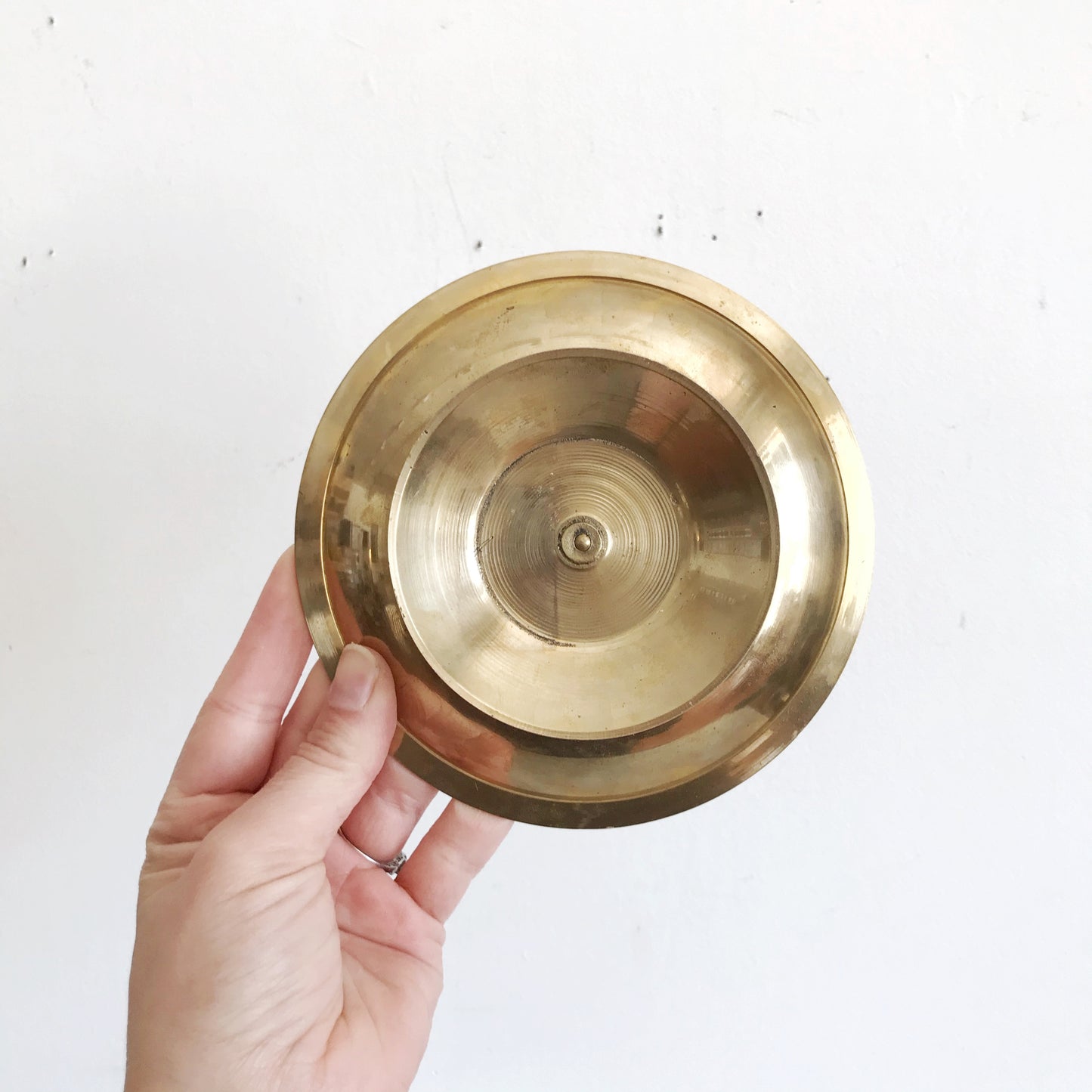 Vintage Footed Brass Pillar Stand