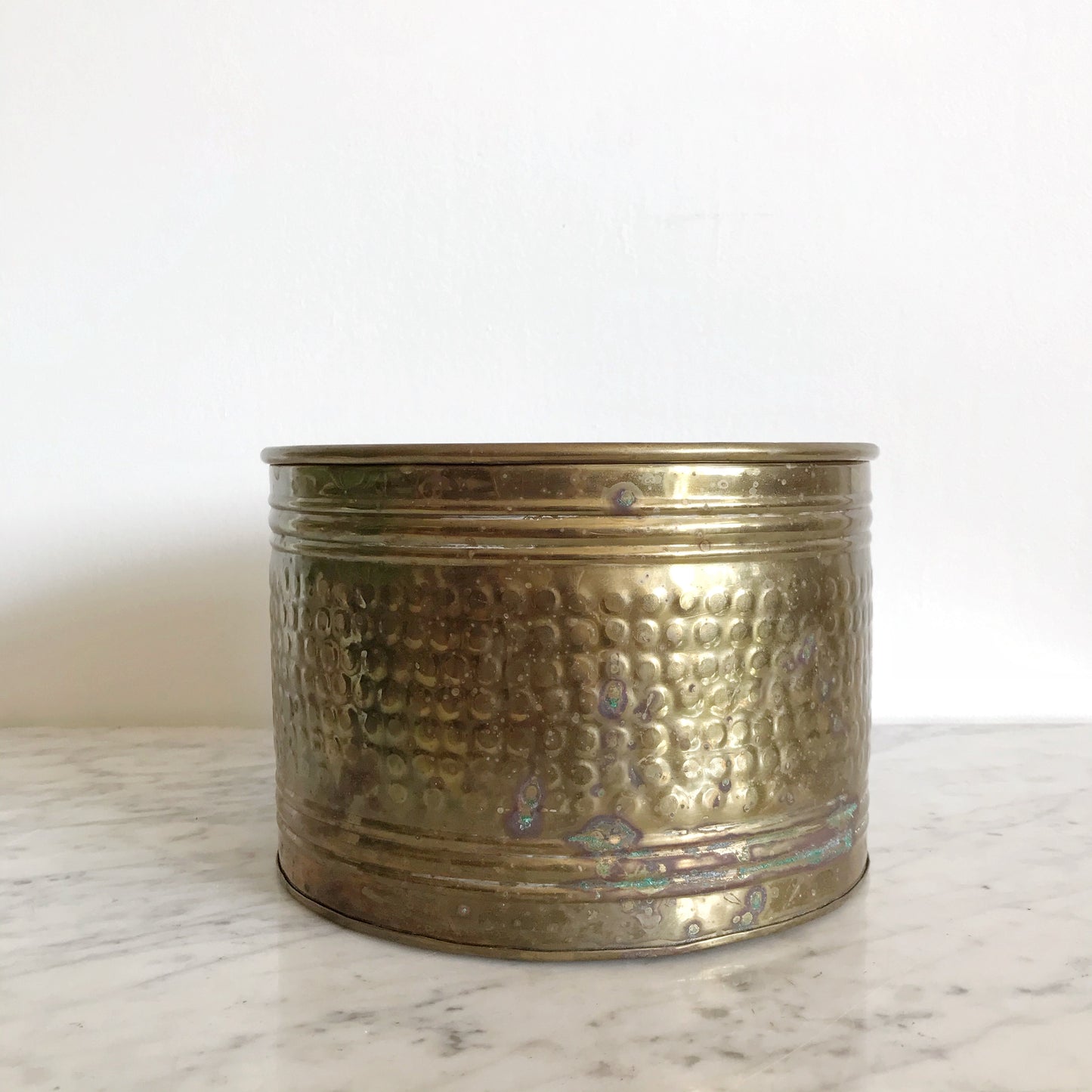 Large Vintage Brass Planter, 8.5”