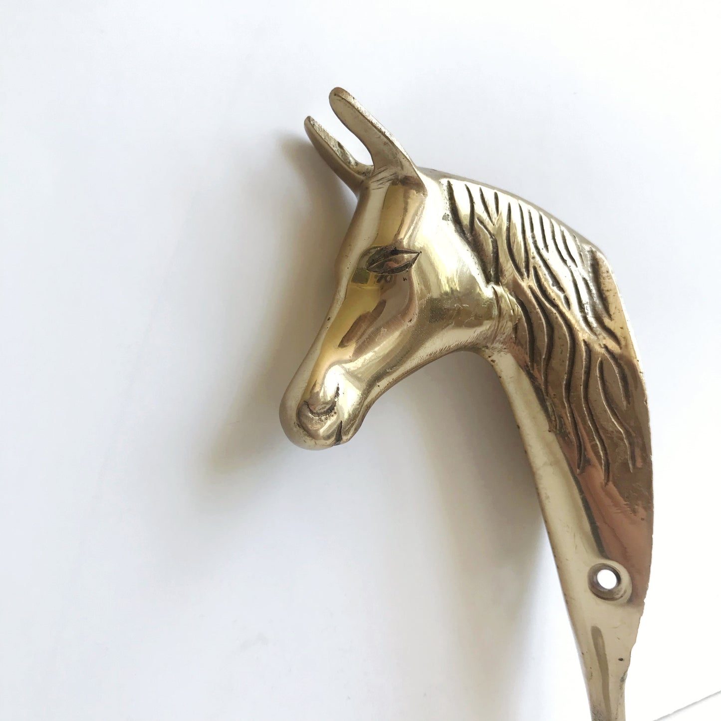 Vintage Brass Horse Wall Hook