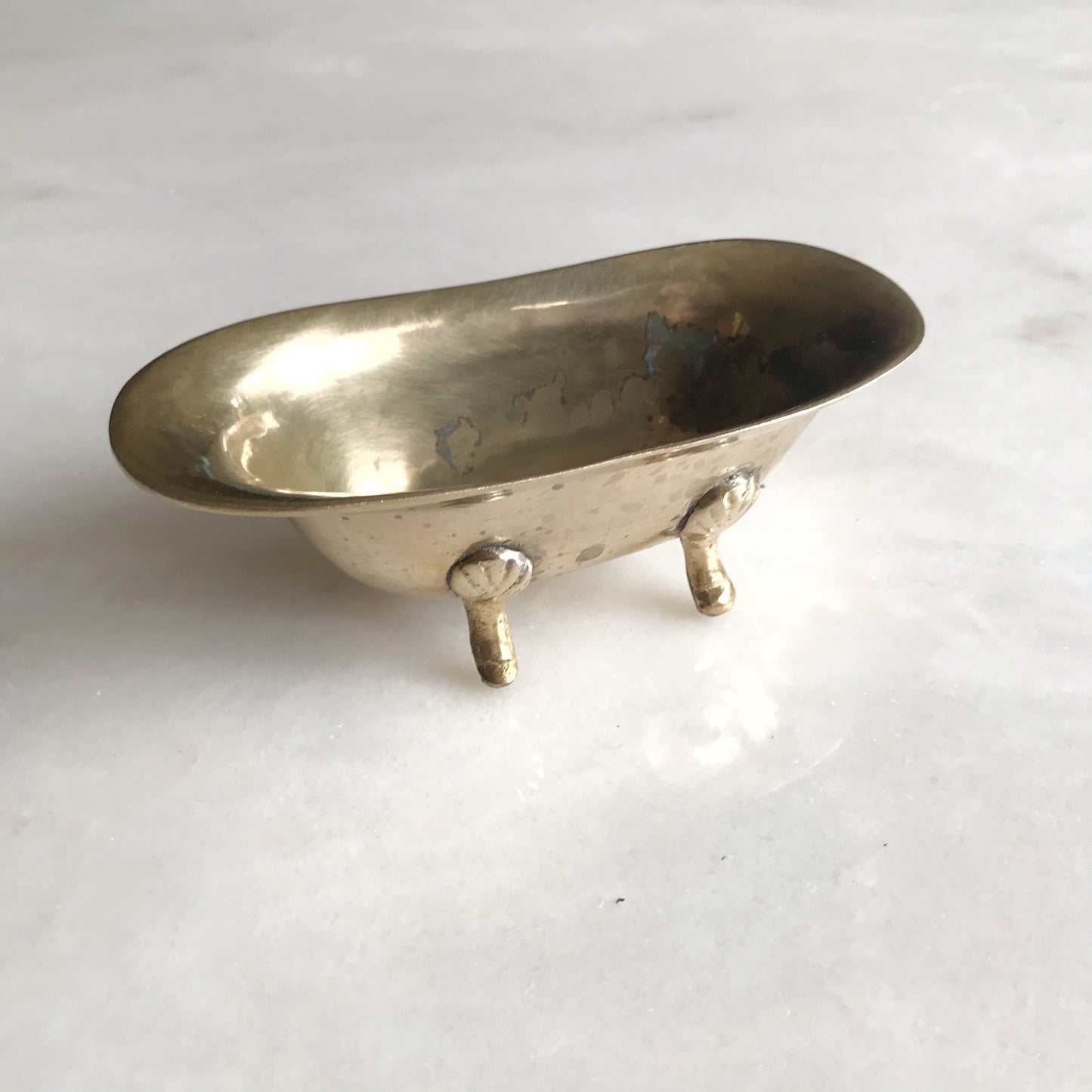 Vintage Brass Clawfoot Bathtub Soap Dish (choose size)