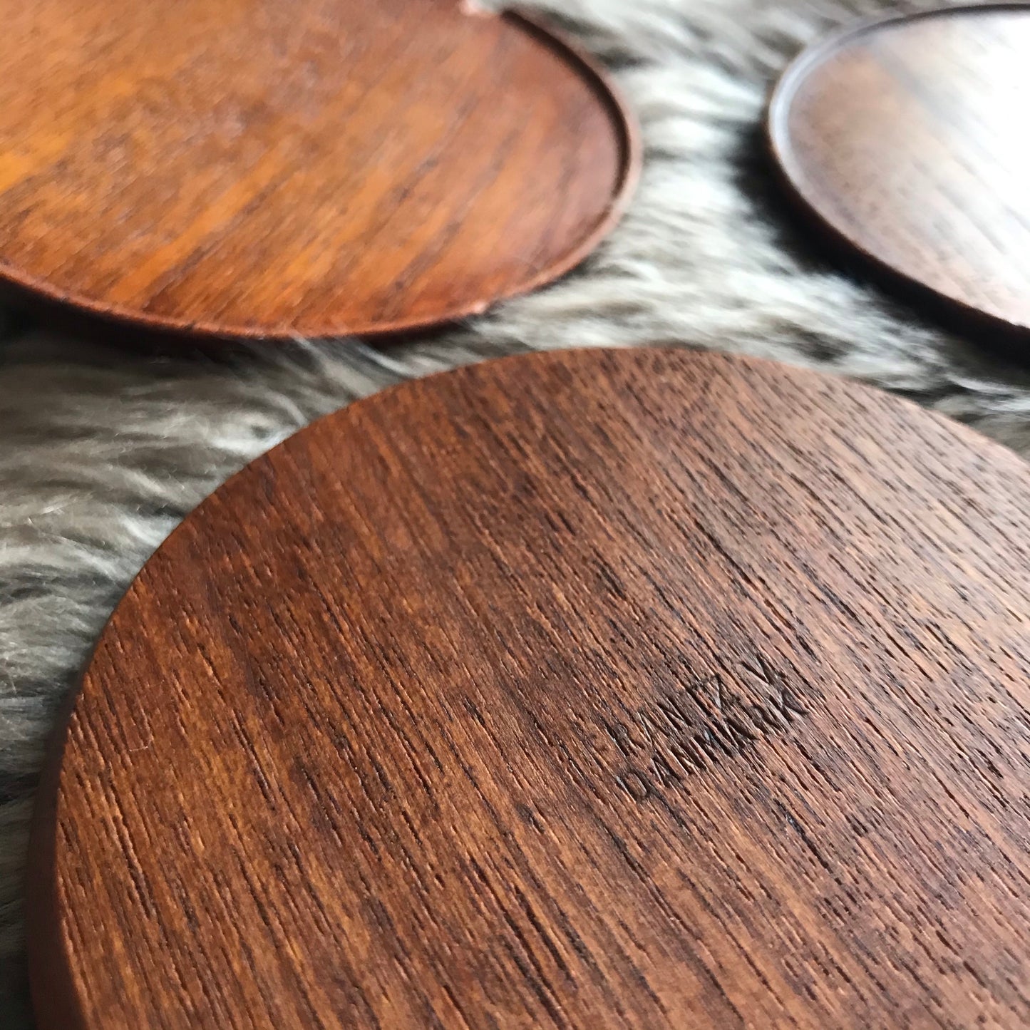 Set of 8 Teak Coasters, Frantz M Danmark