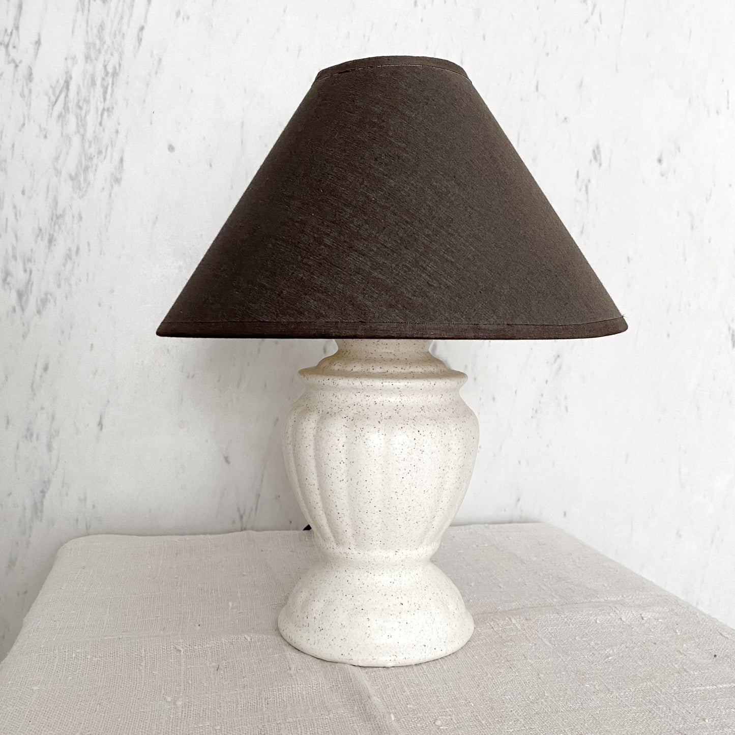 Vintage Ceramic Lamp with Black Shade