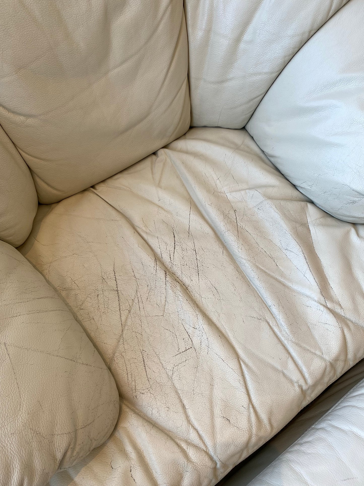 Vintage Slouchy Leather Chair + Ottoman