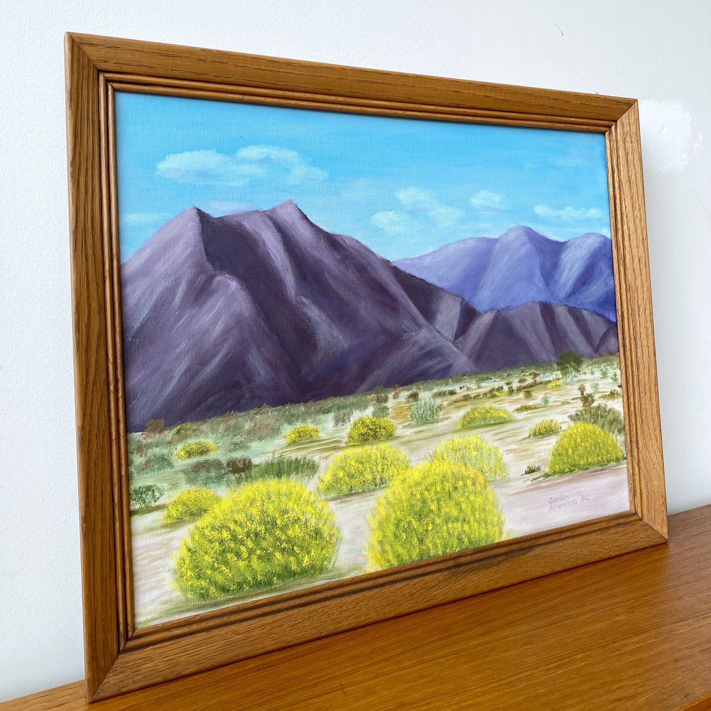 Vintage Original Mountain Landscape Painting