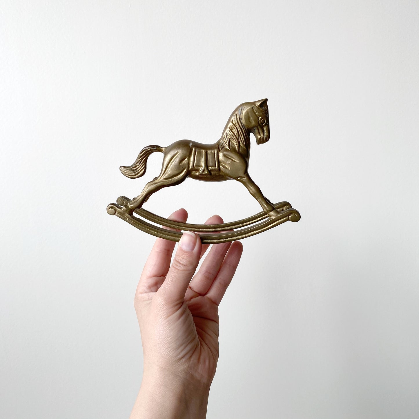 Vintage Brass Rocking Horse