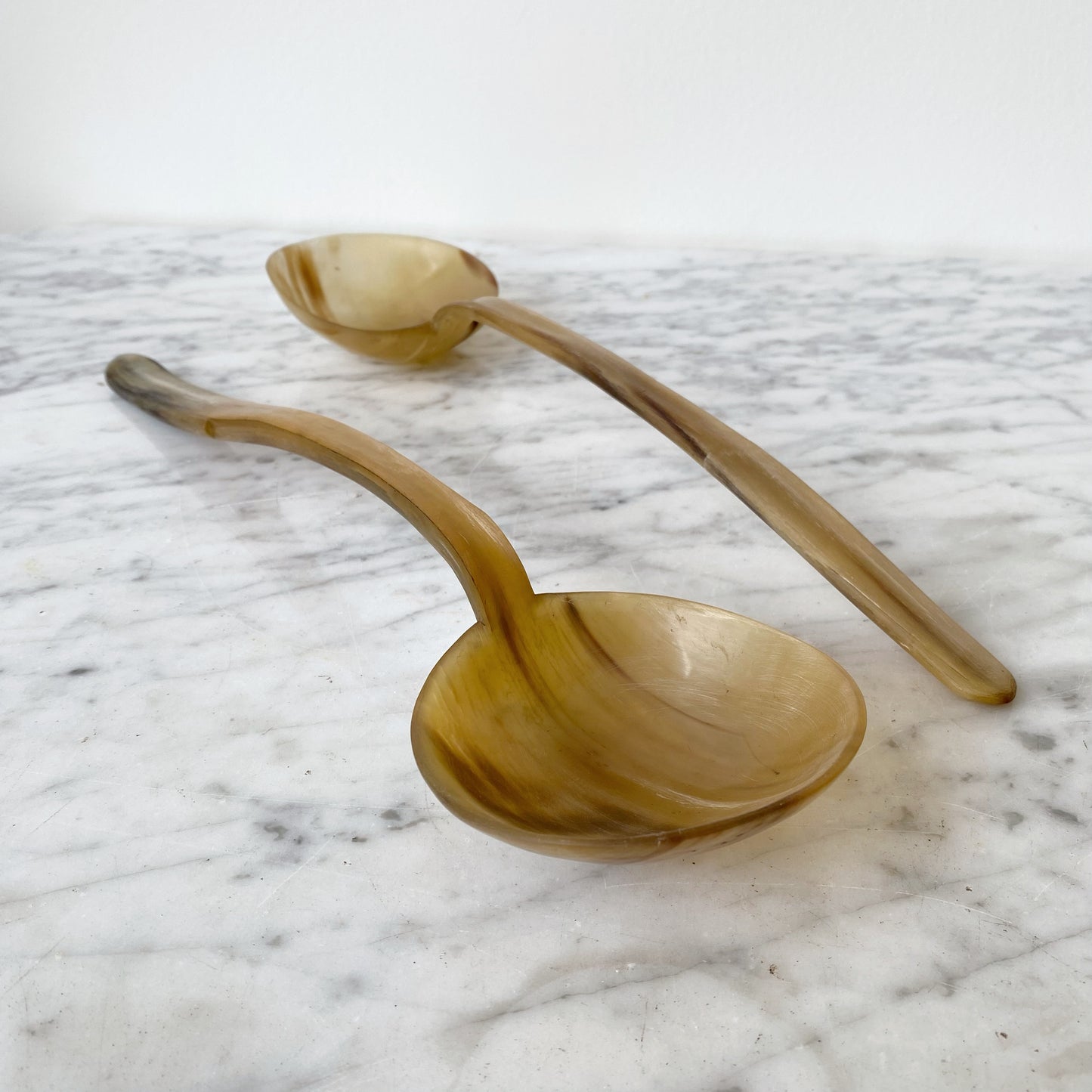 Single XL Vintage Horn Serving Spoon / Ladle