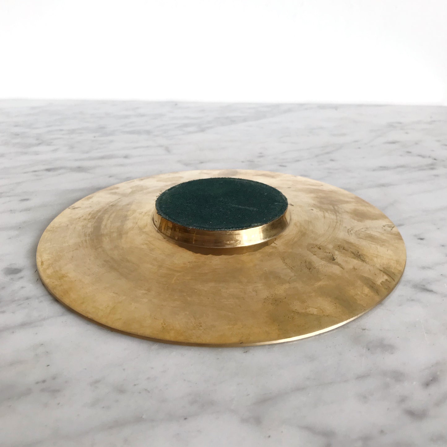 Vintage Hammered Brass Tray, 7.5"