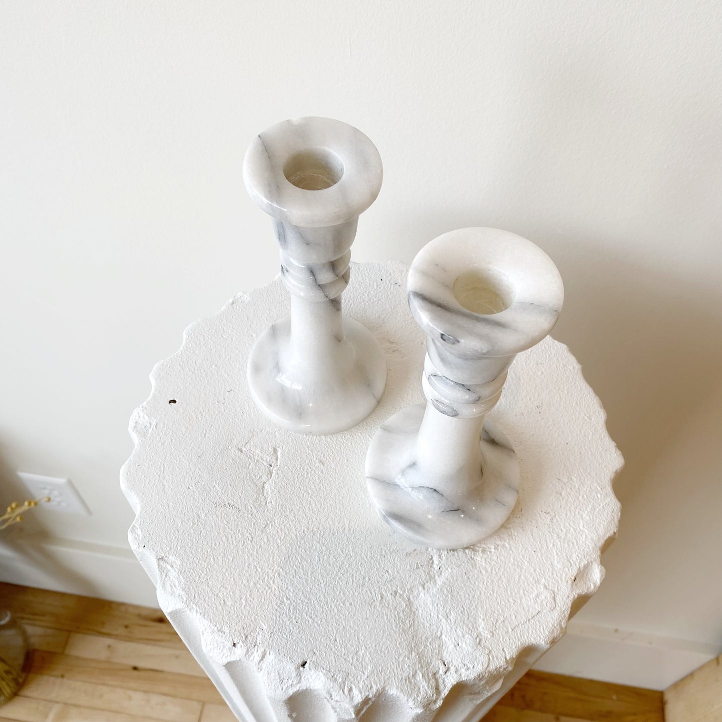 Pair of Marble Candlestick Holders