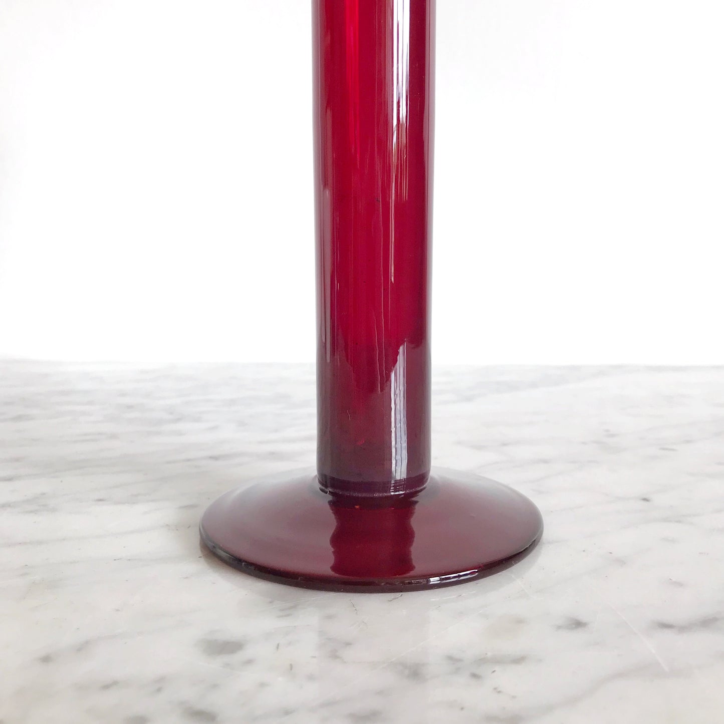 Tall Mod Red Glass Vase