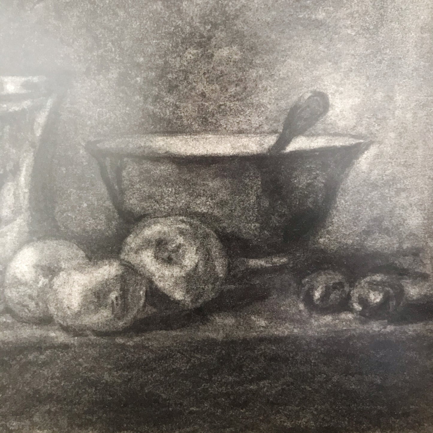 Vintage Charcoal Still-Life Drawing