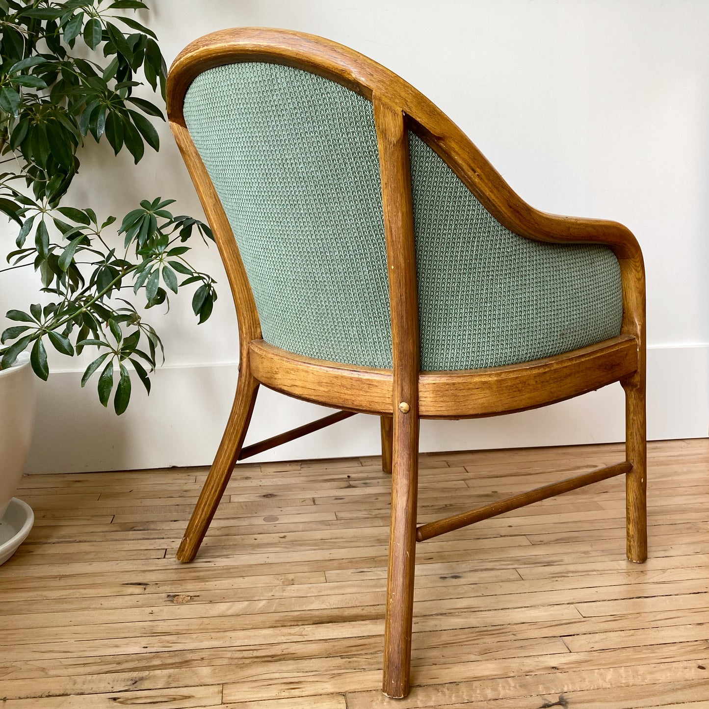 Vintage Green Upholstered Side Chair