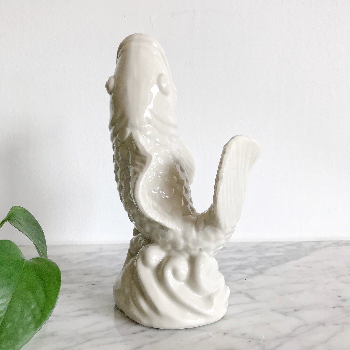 White Ceramic Fish Vase