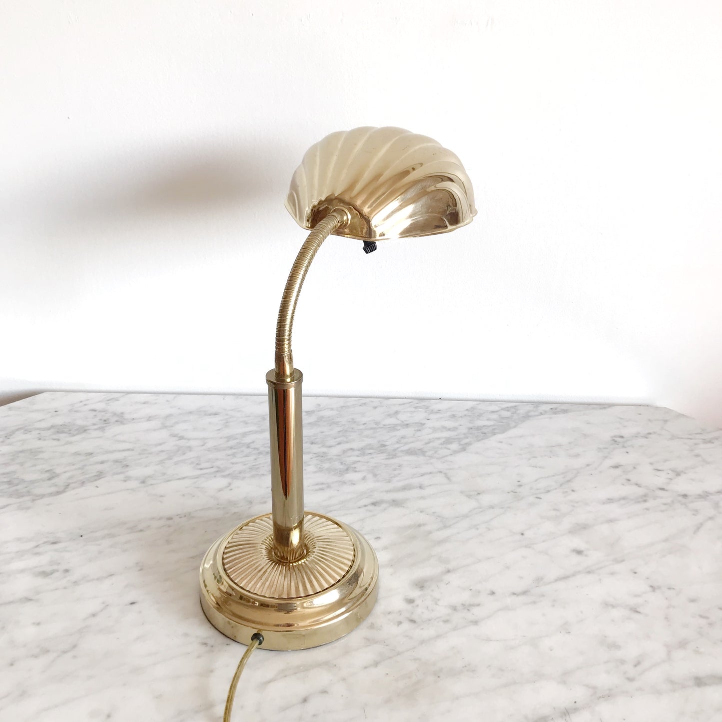 Vintage Brass Seashell Desk Lamp