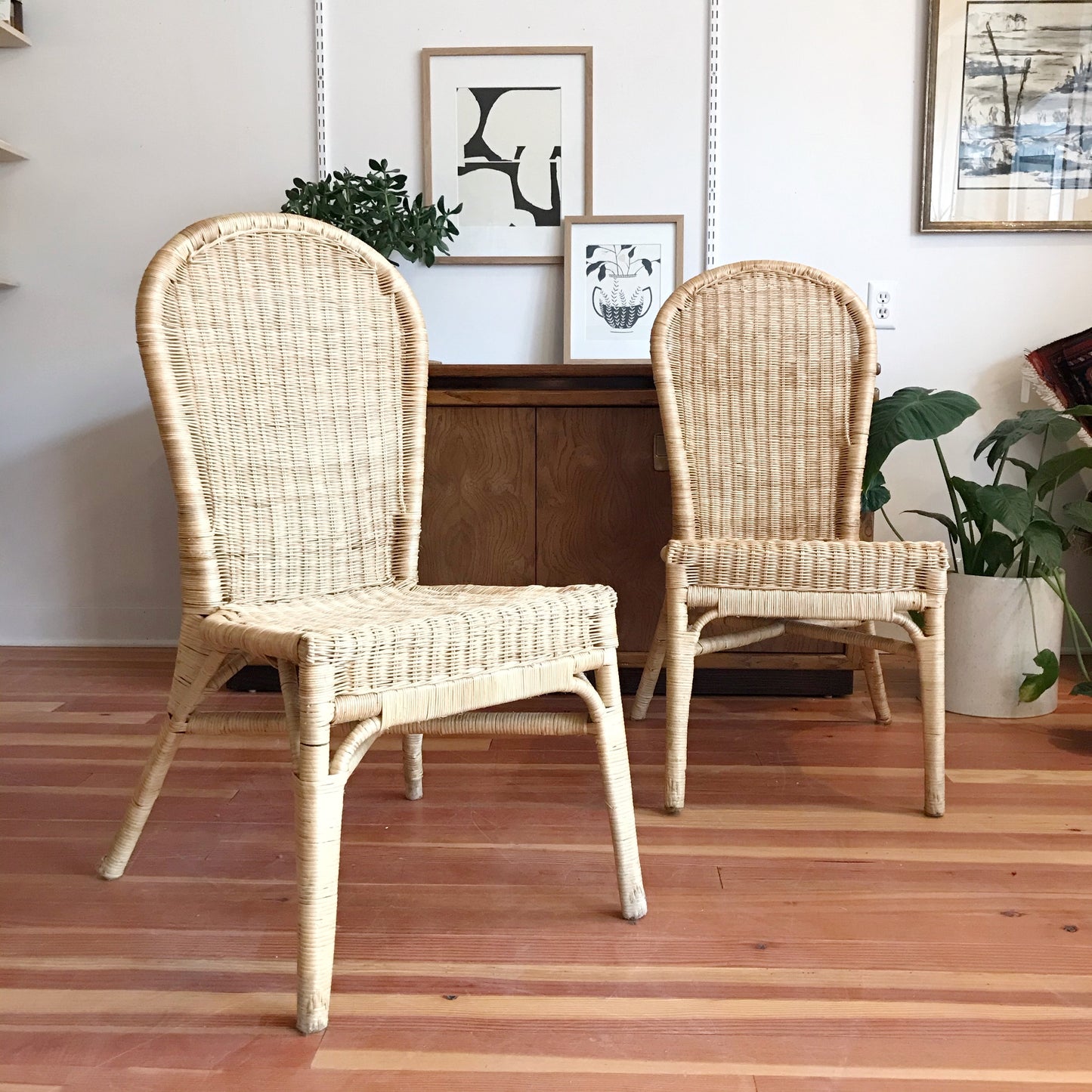 PAIR: Vintage Wicker Chairs