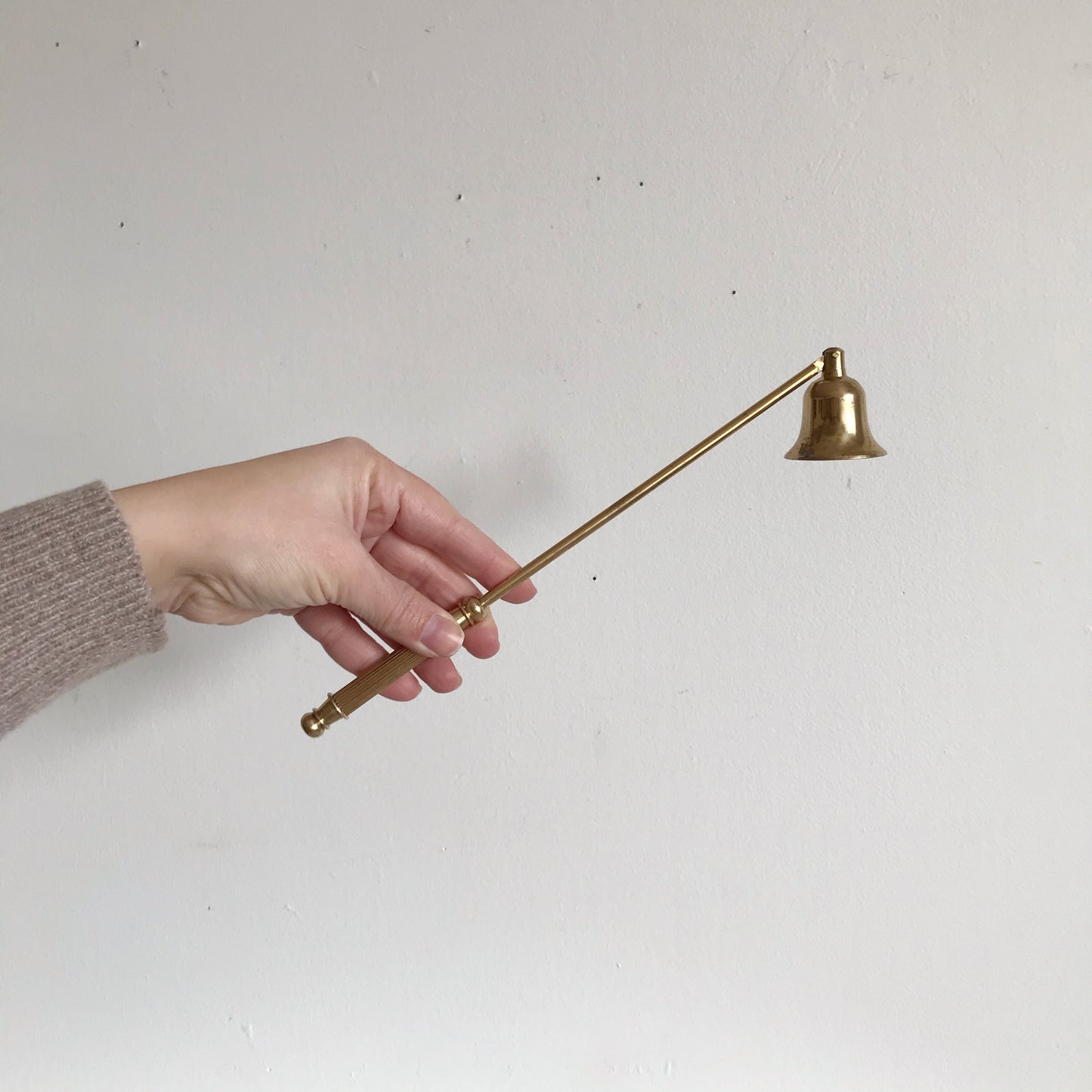 Vintage Brass Candle Snuffer with Fluted Handle