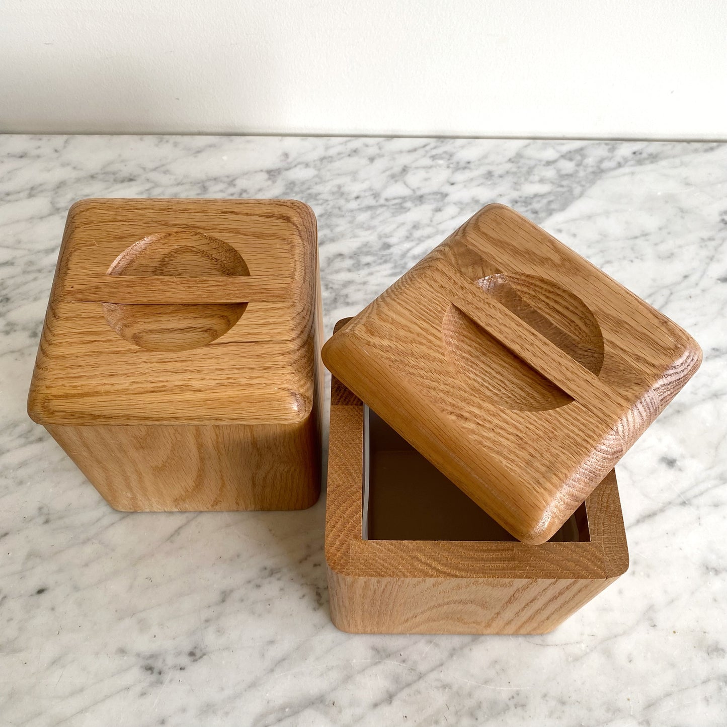 Pair of Vintage Postmodern Wood Storage Containers