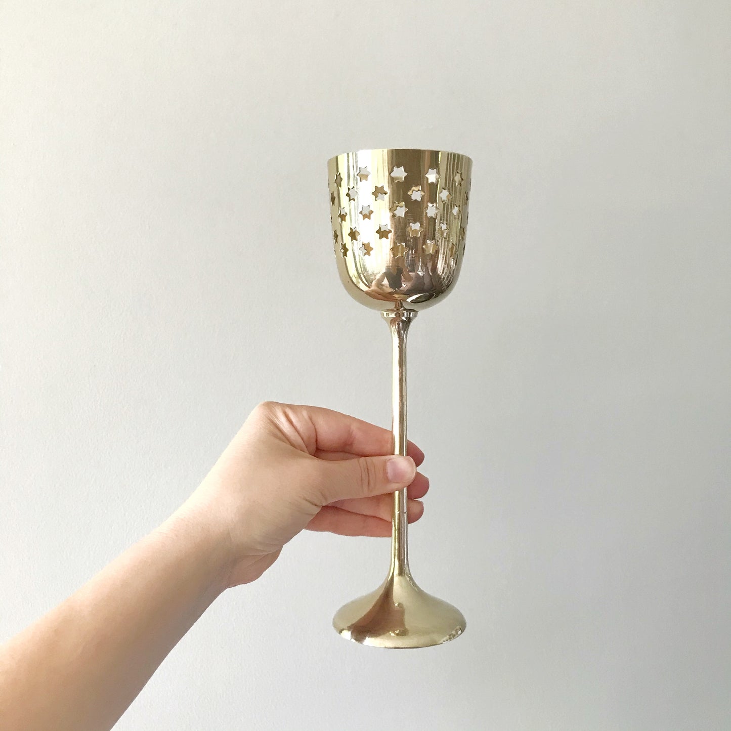 Vintage Starry Brass Candle Lanterns