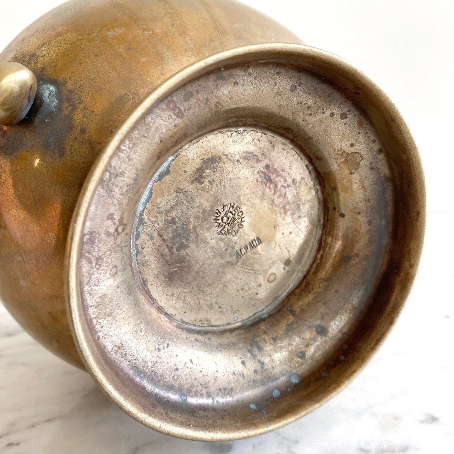 Large Vintage Brass Teapot, Mexico