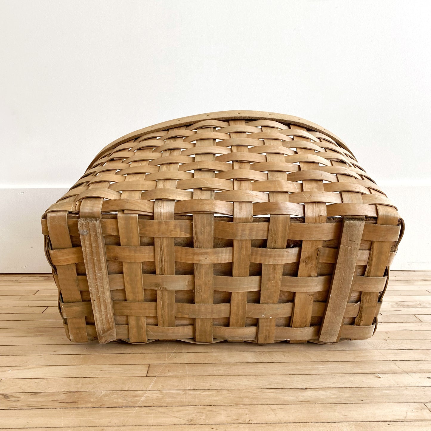 XL Vintage Woven Basket with Handles