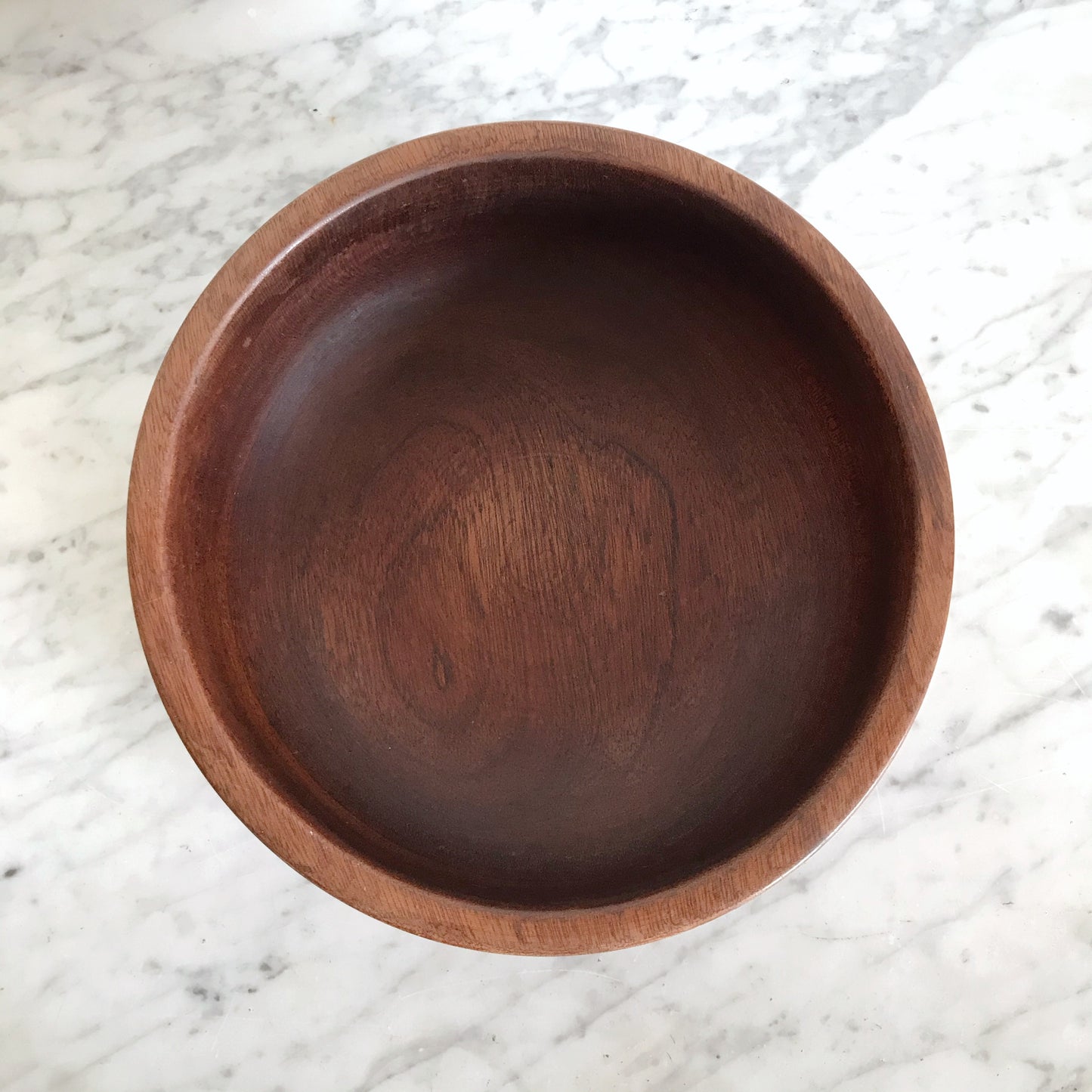 Vintage Turned Wood Serving Bowl, 10”