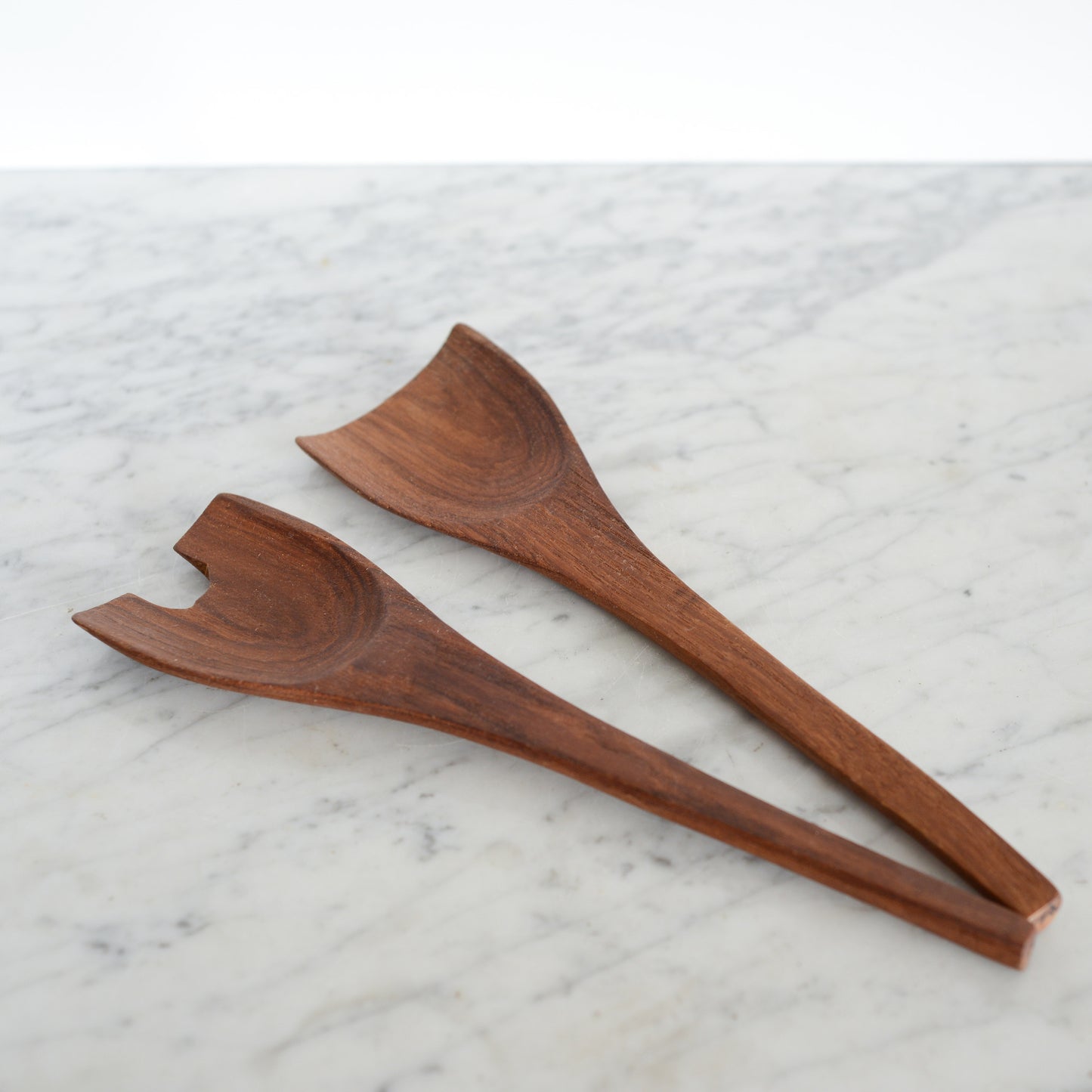 Pair of Wood MCM Serving Utensills
