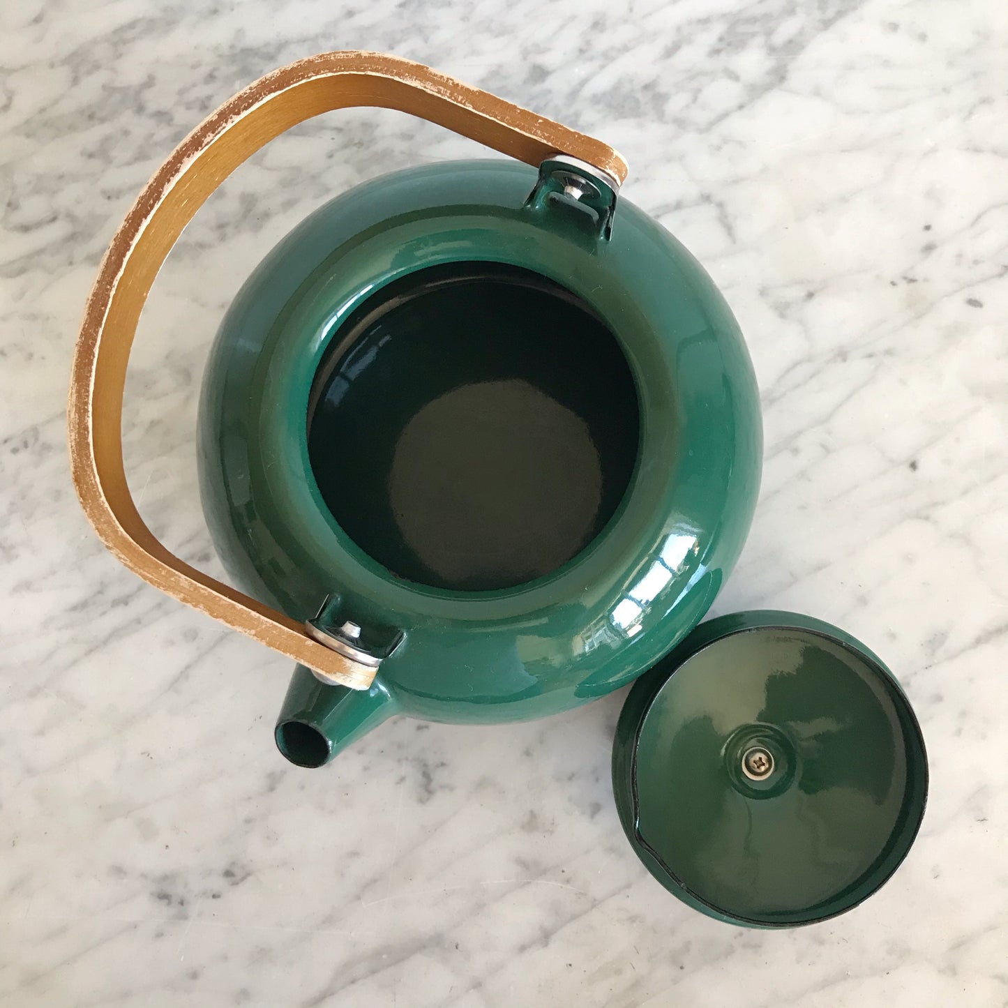 Vintage Green Enamel Kettle