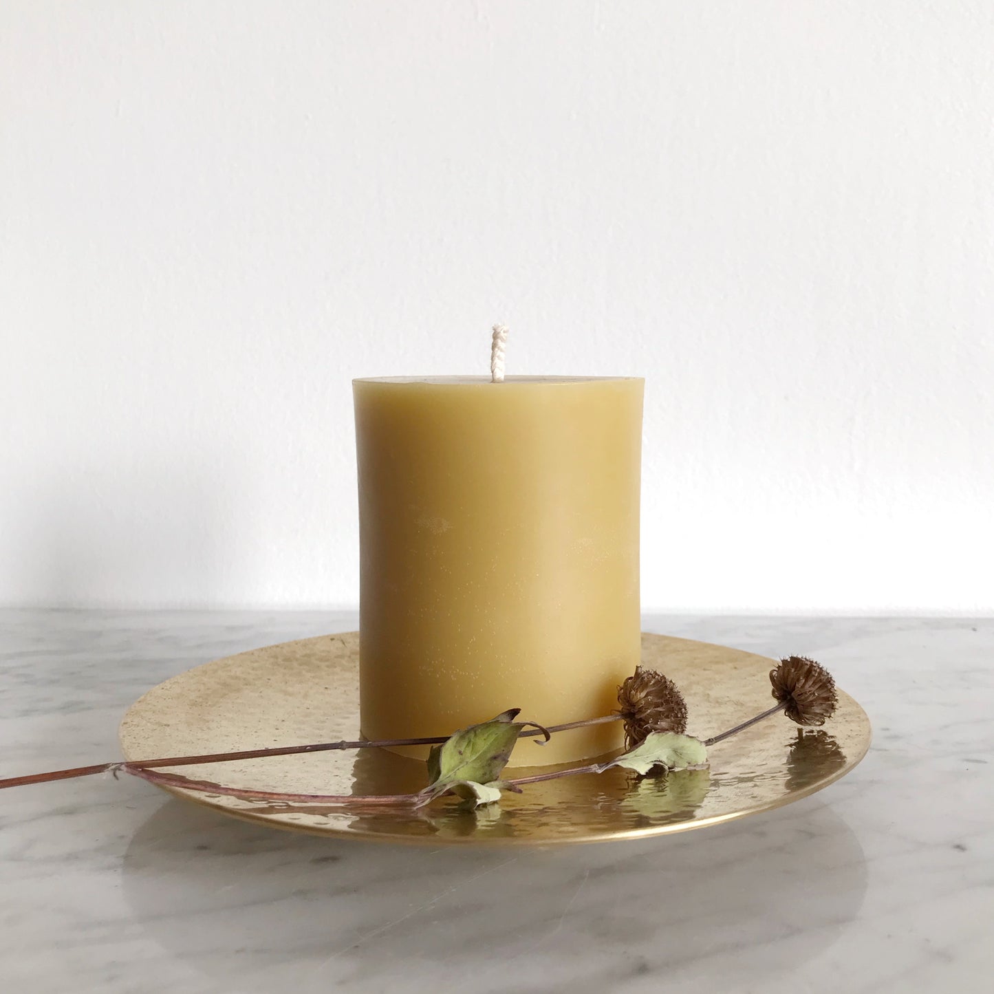 Vintage Hammered Brass Tray, 7.5"