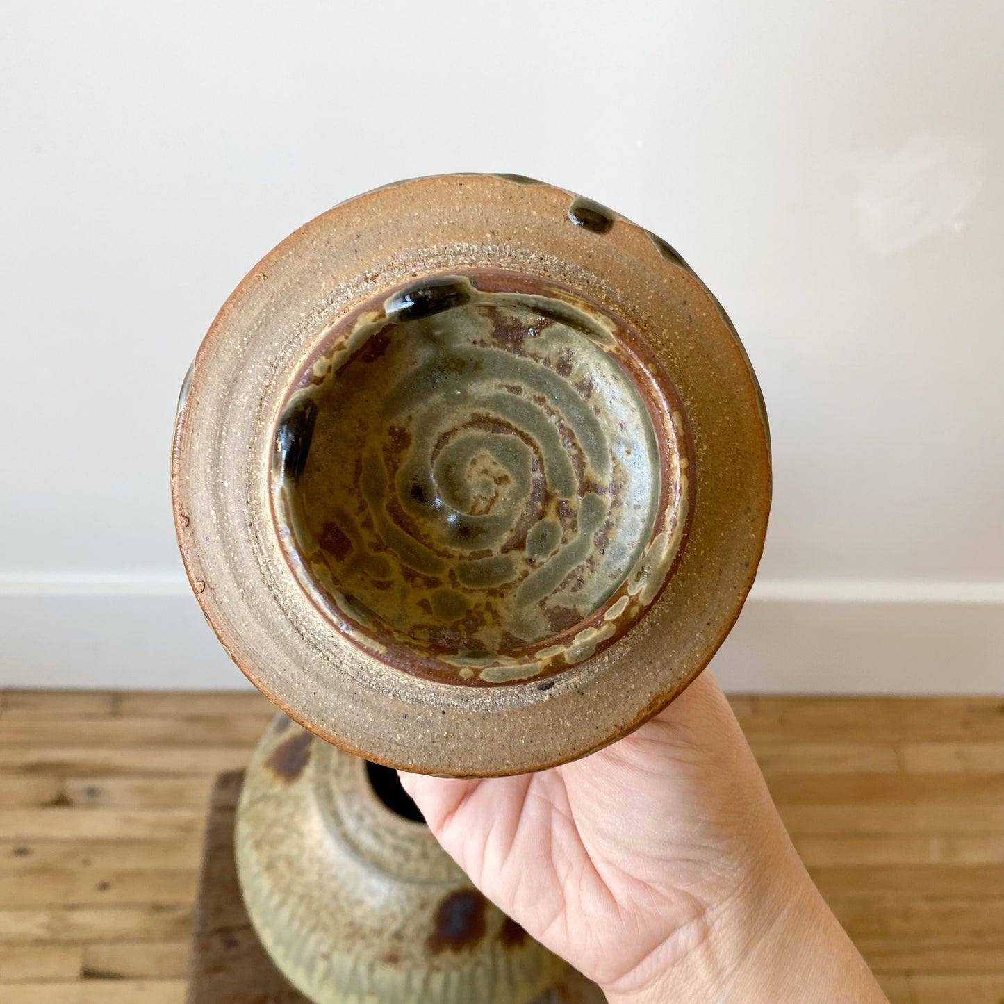 XL Antique Lidded Pottery Vessel