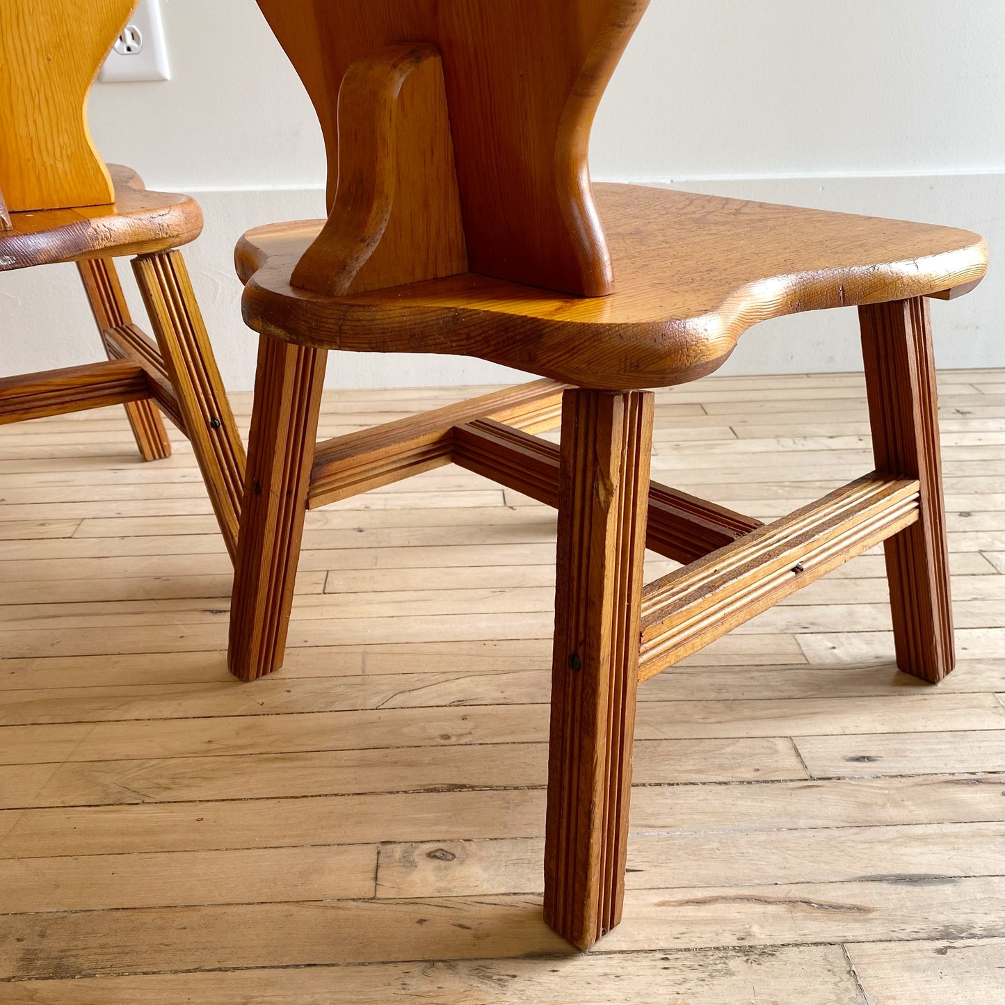 Pair of Vintage Handcrafted Children’s Chairs