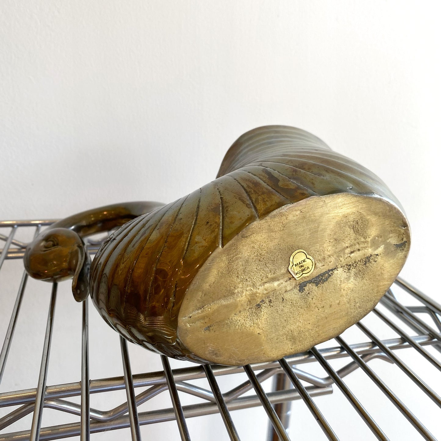 Large Vintage Brass Swan Planter