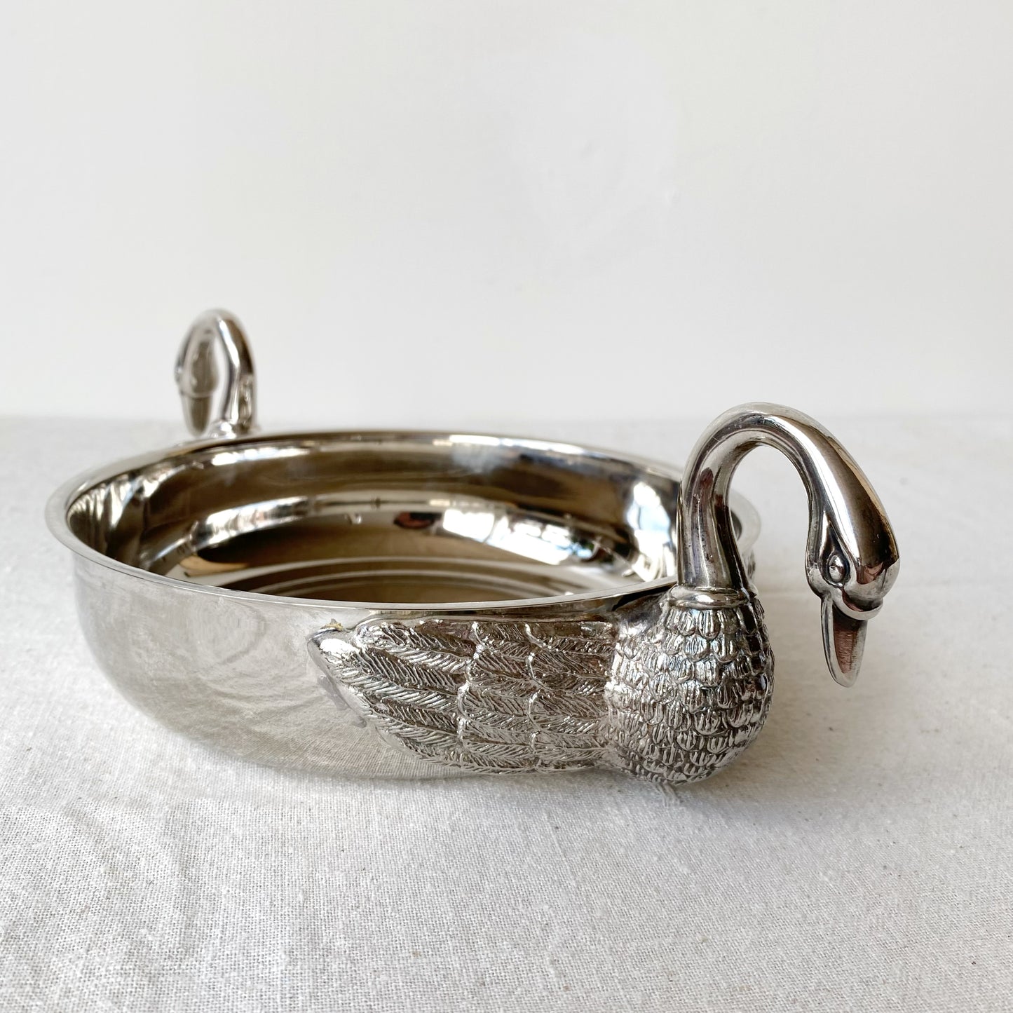 Vintage Silver-plated Dual Swan Bowl