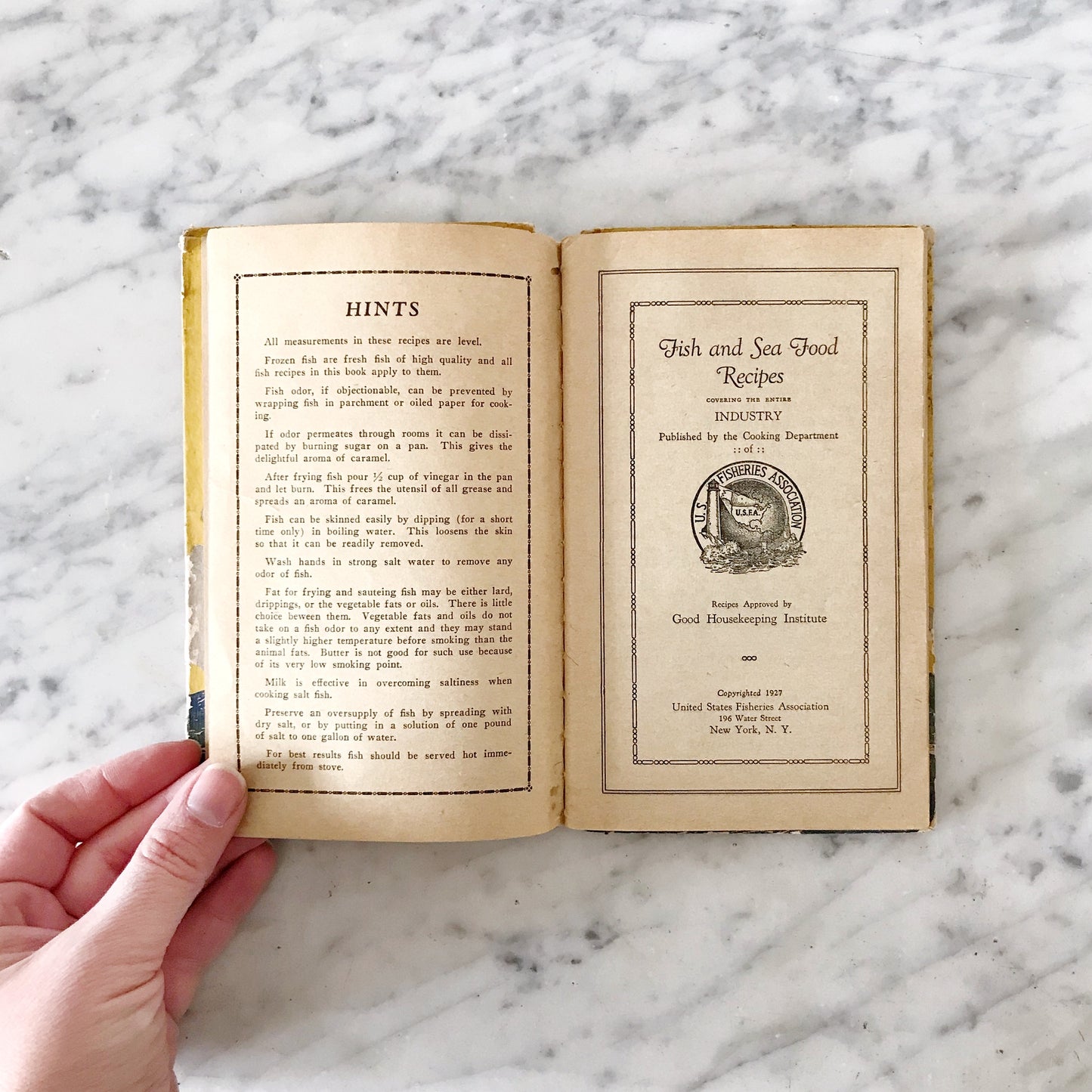 Book: Recipes for Fish and Seafood, 1927
