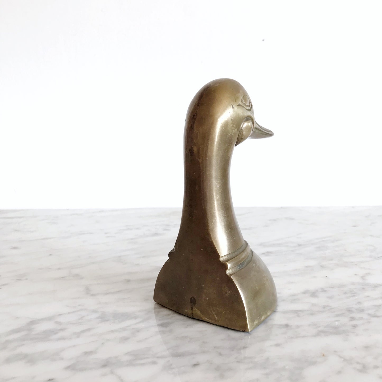 Vintage Brass Duck Bookend