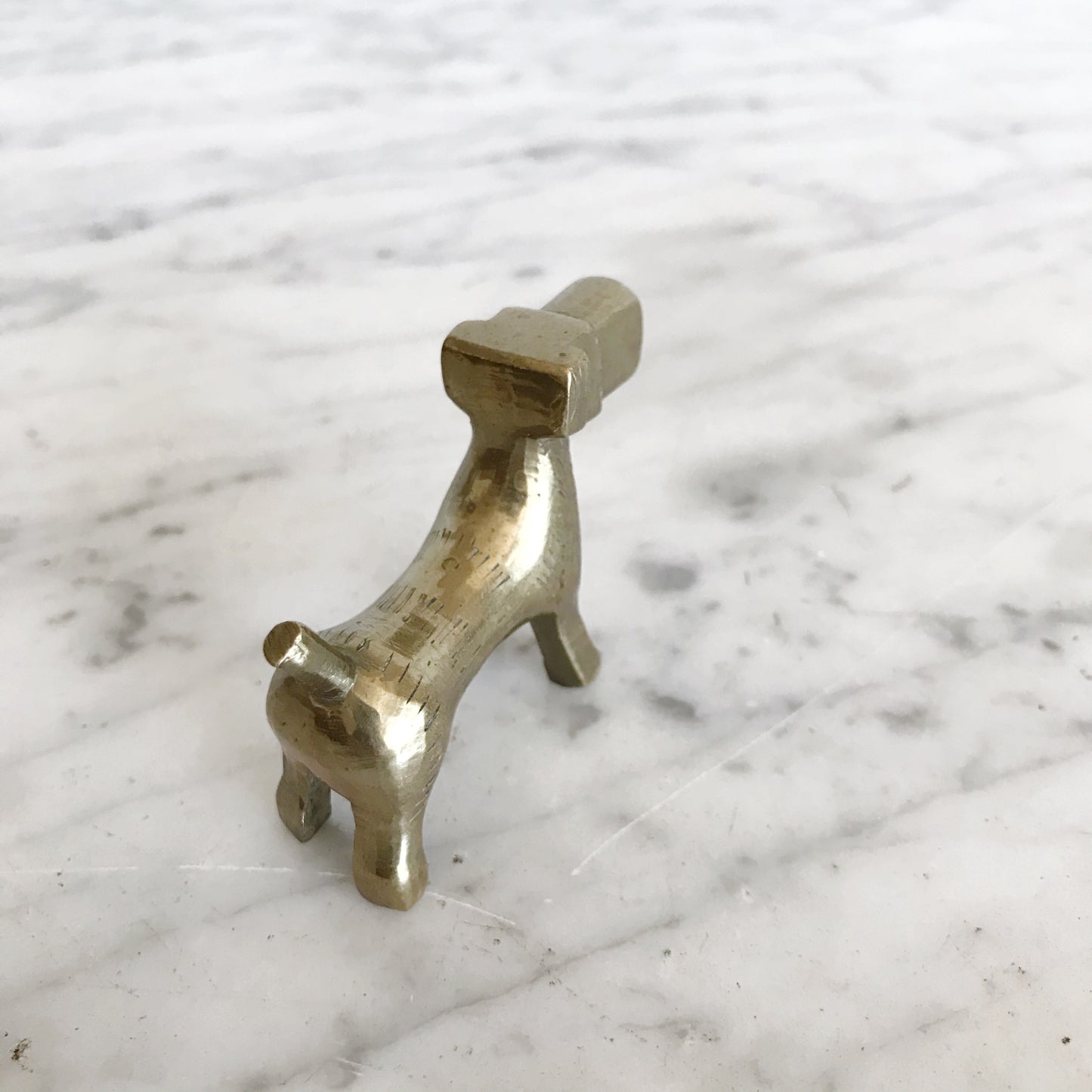 Small Vintage Brass Scotty Dog