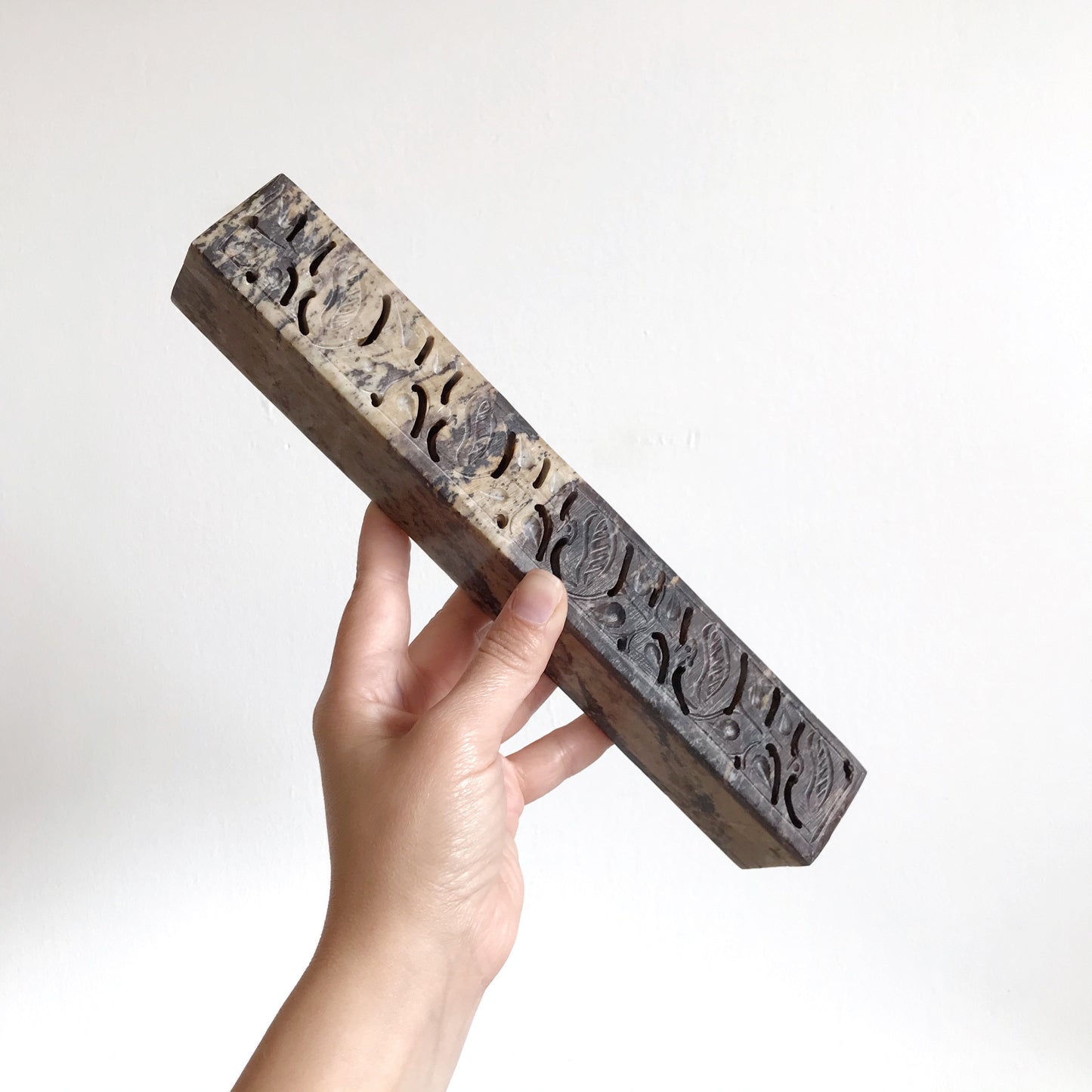 Vintage Carved Soapstone Incense Box / Burner