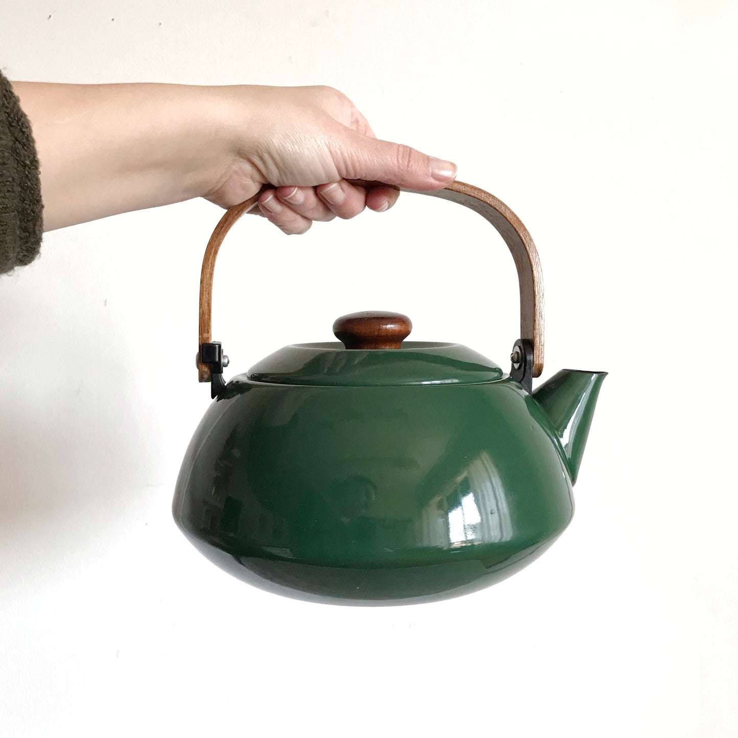 Vintage Green Enamel Kettle