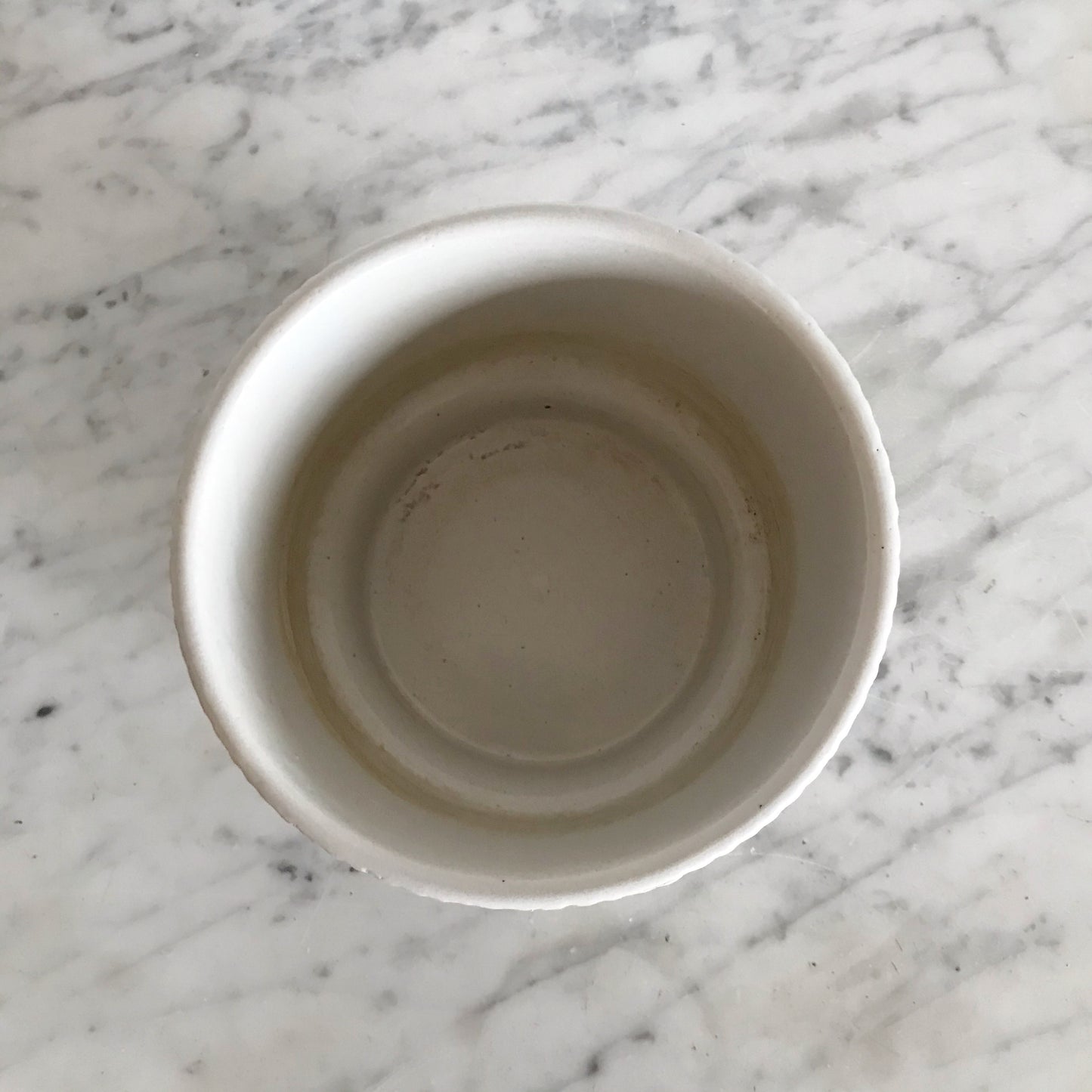 Vintage Reeded Ceramic Planter, 4"