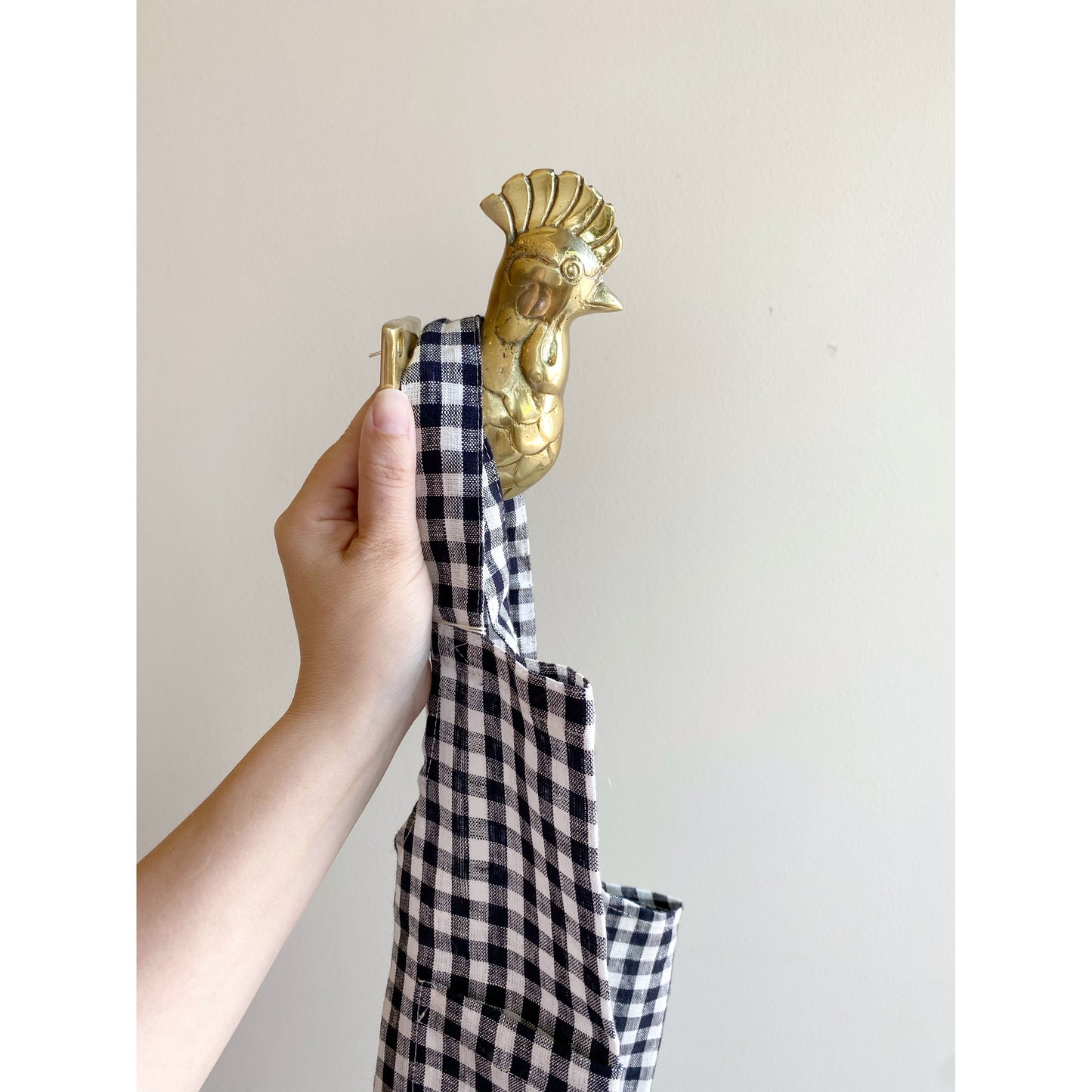 Vintage Brass Chicken Wall Hook