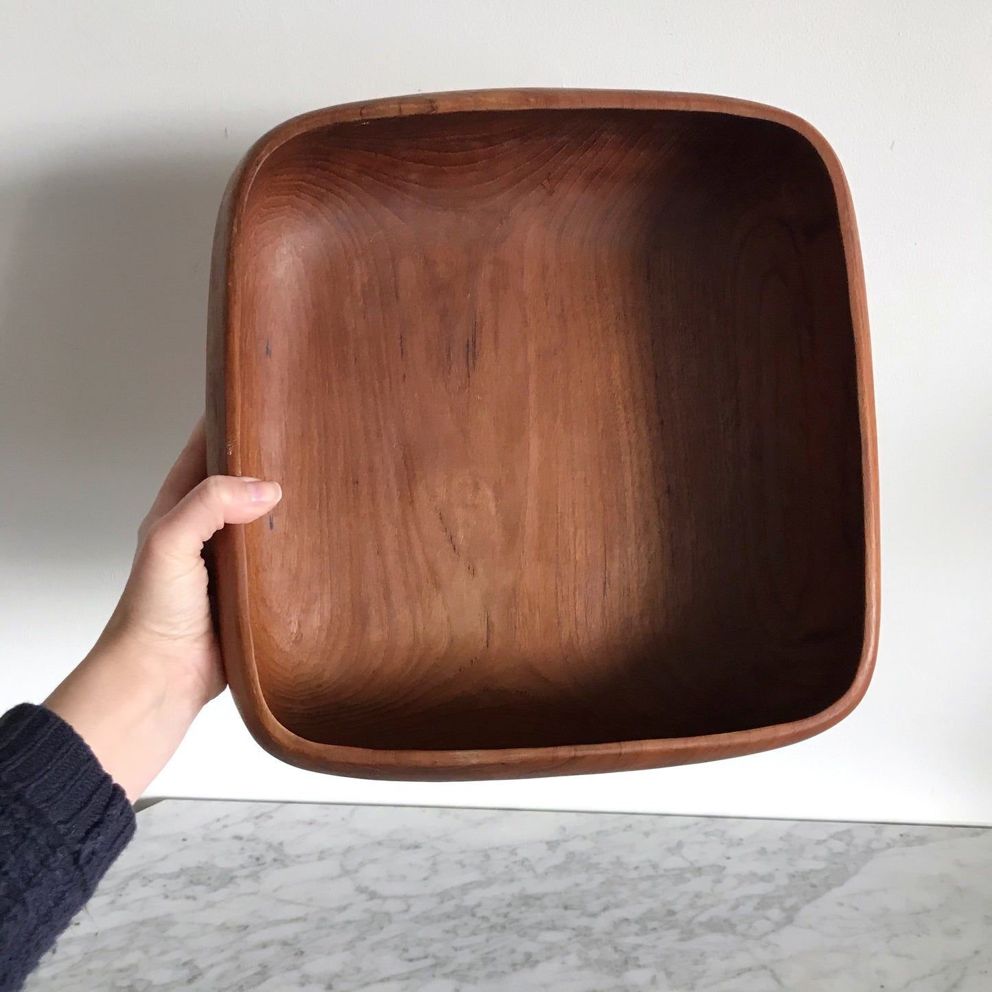 Vintage Square Wood 7-Piece Serving Bowl Set