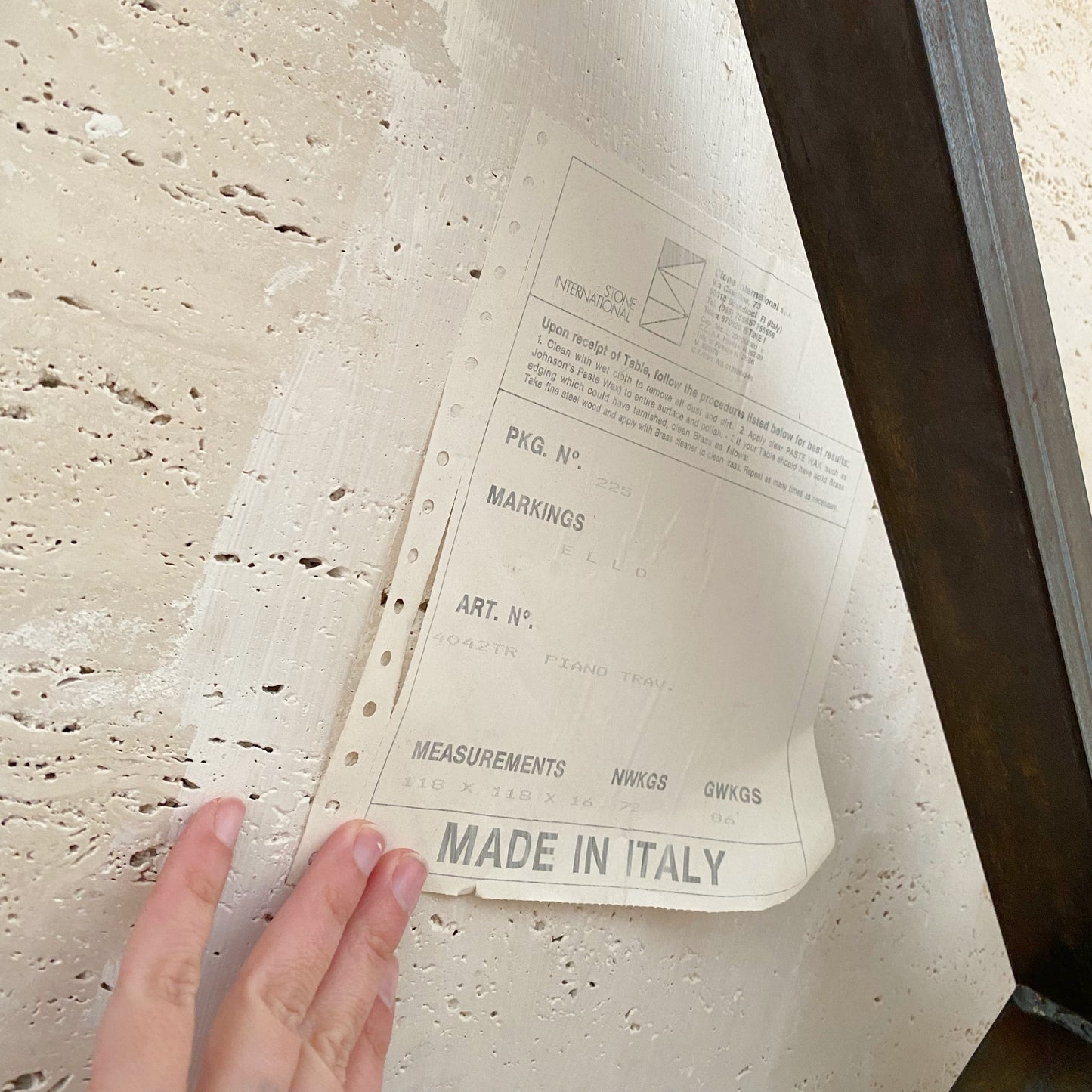 Vintage Travertine Coffee Table, Italy