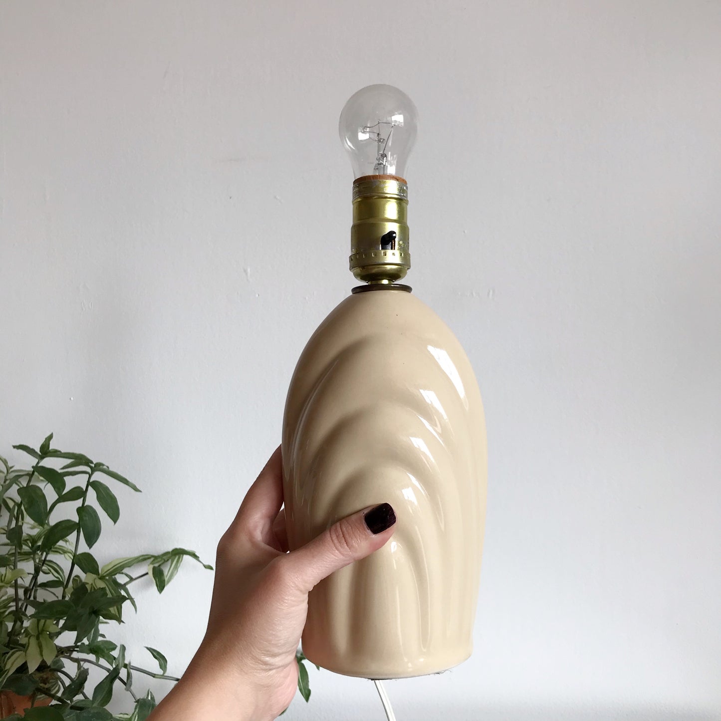 Vintage Tan Ceramic "Arches" Lamp Base