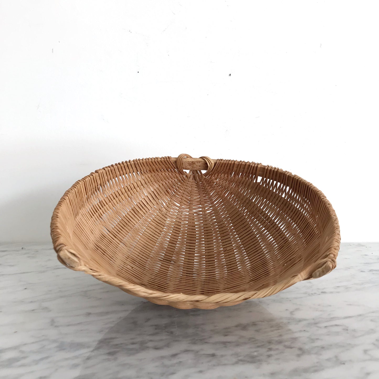 Vintage Woven Wicker Grain Scoop