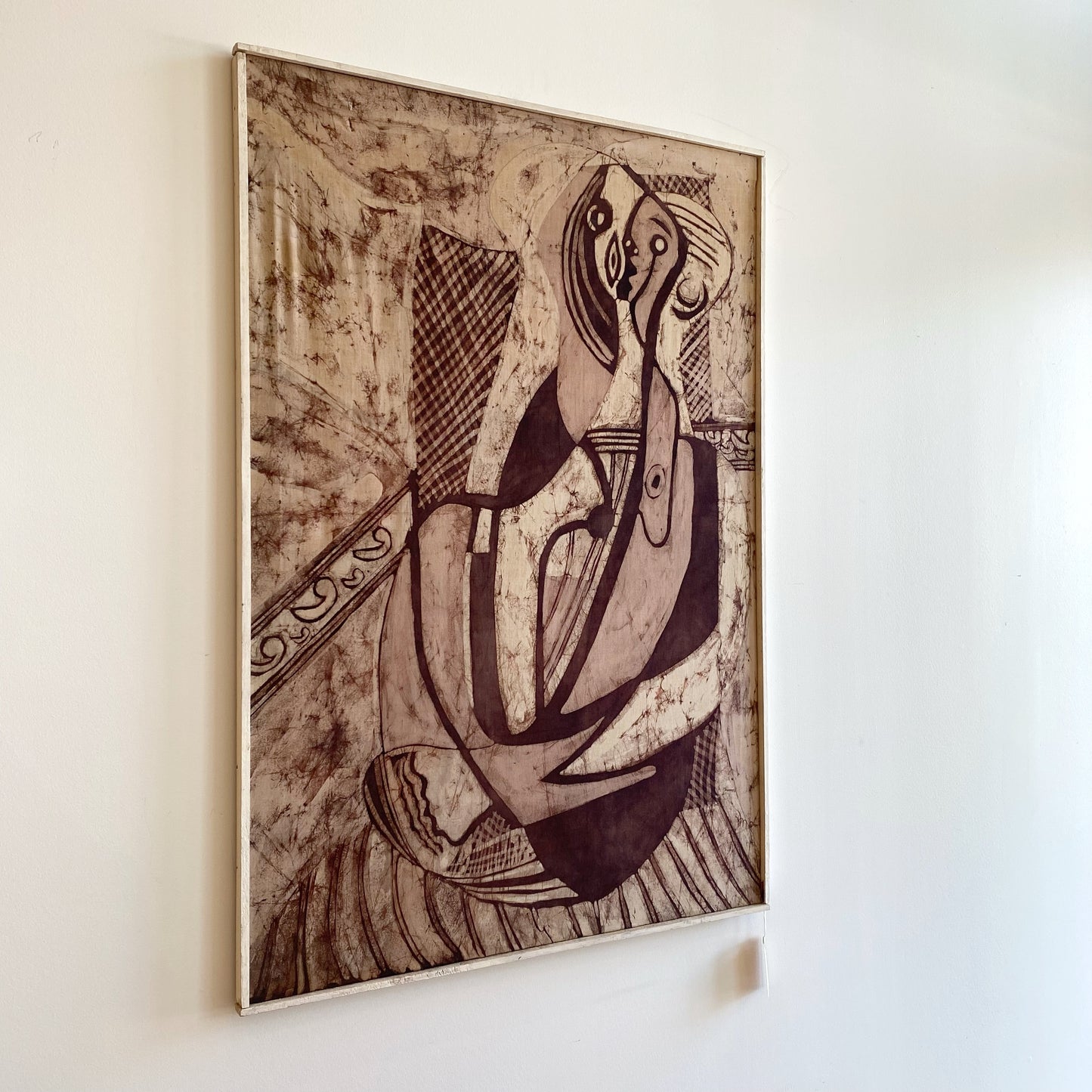 Vintage Framed Textile Art (38” x 26”)