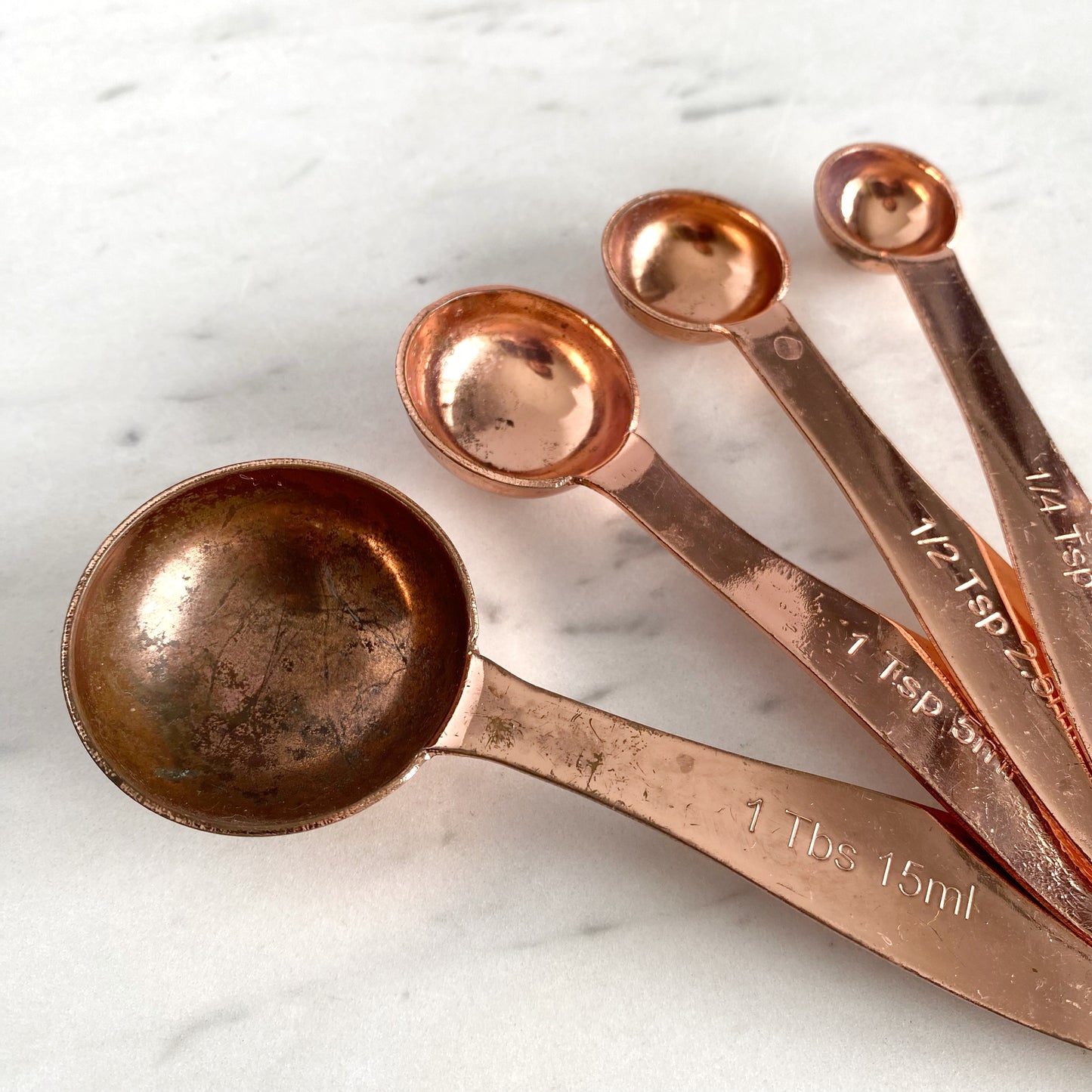 Found Copper-plated Measuring Spoons