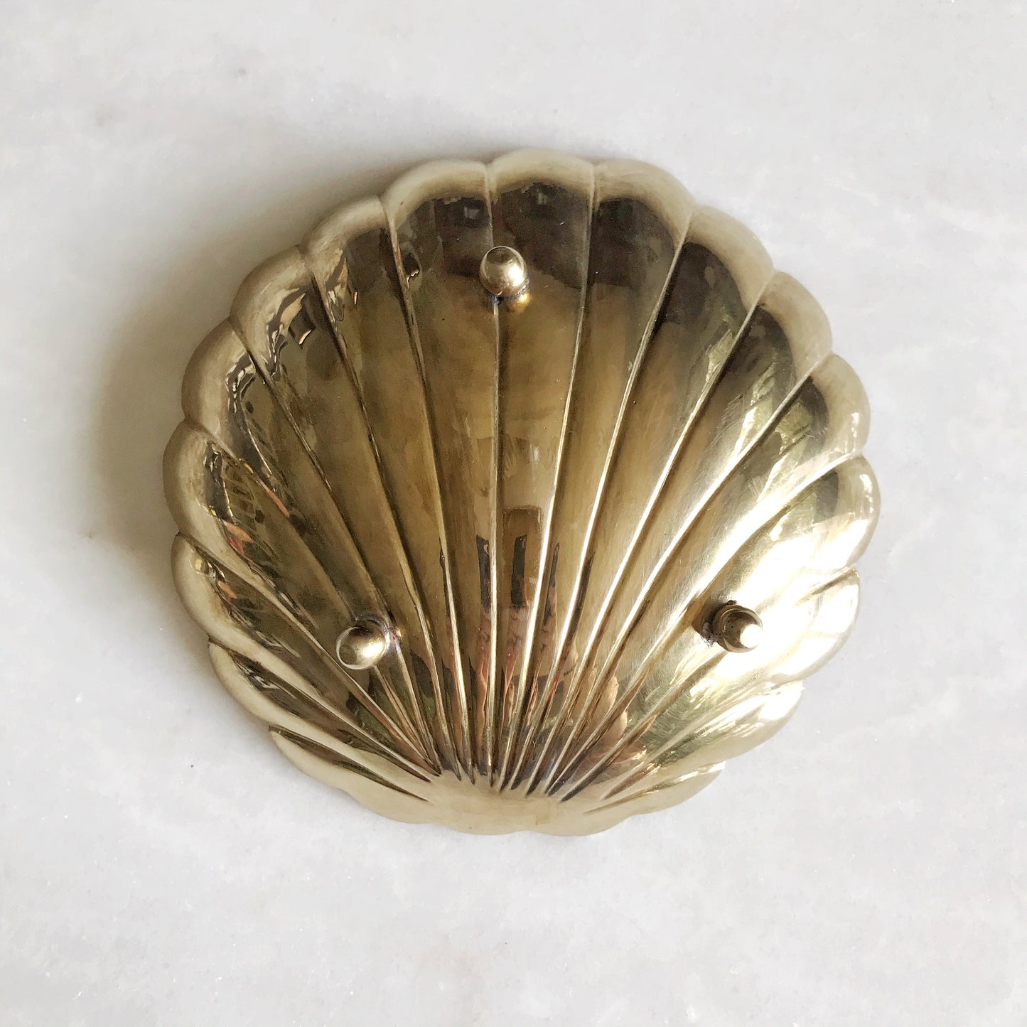 Heavy Vintage Brass Shell Dish
