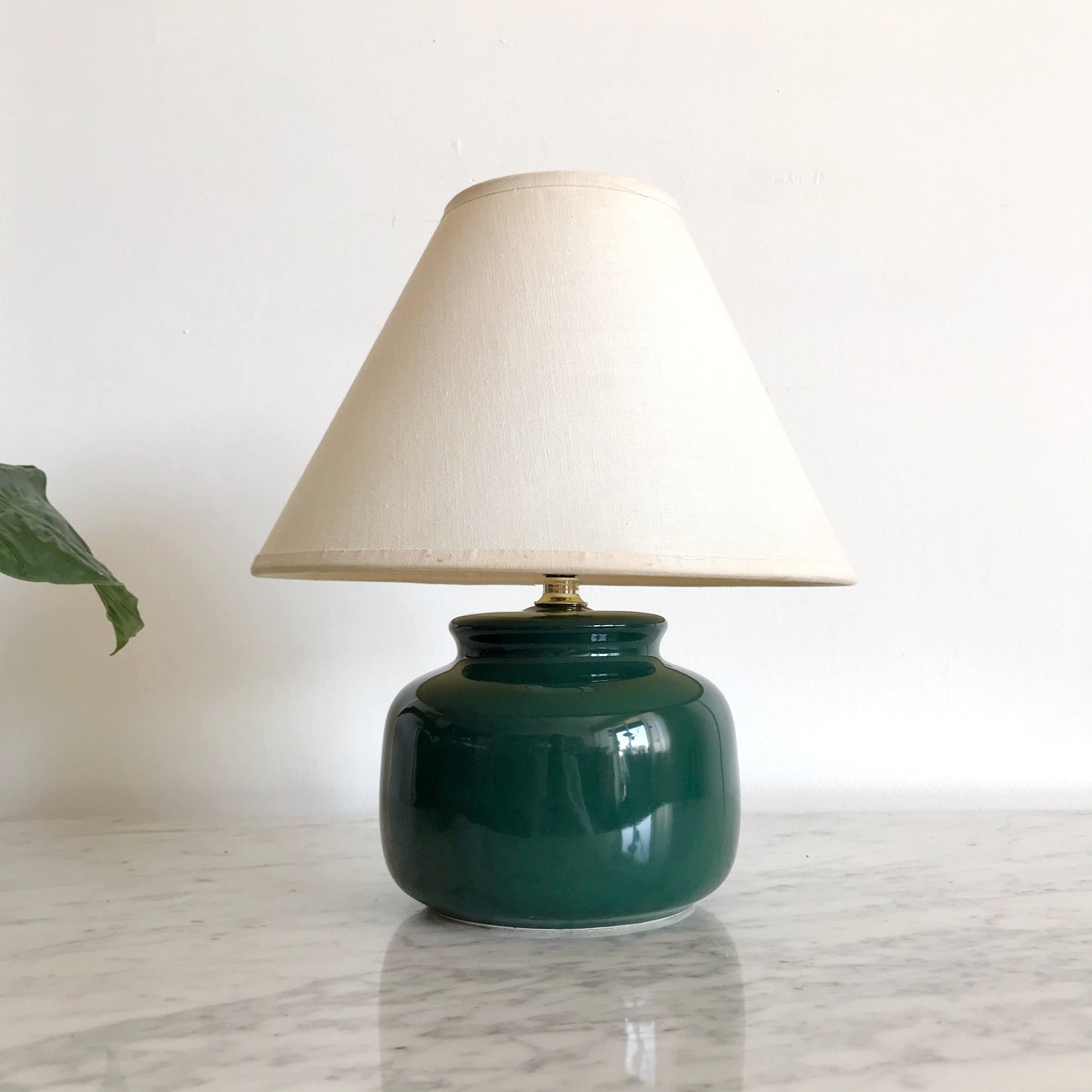 Small Vintage Ceramic Lamp with Shade